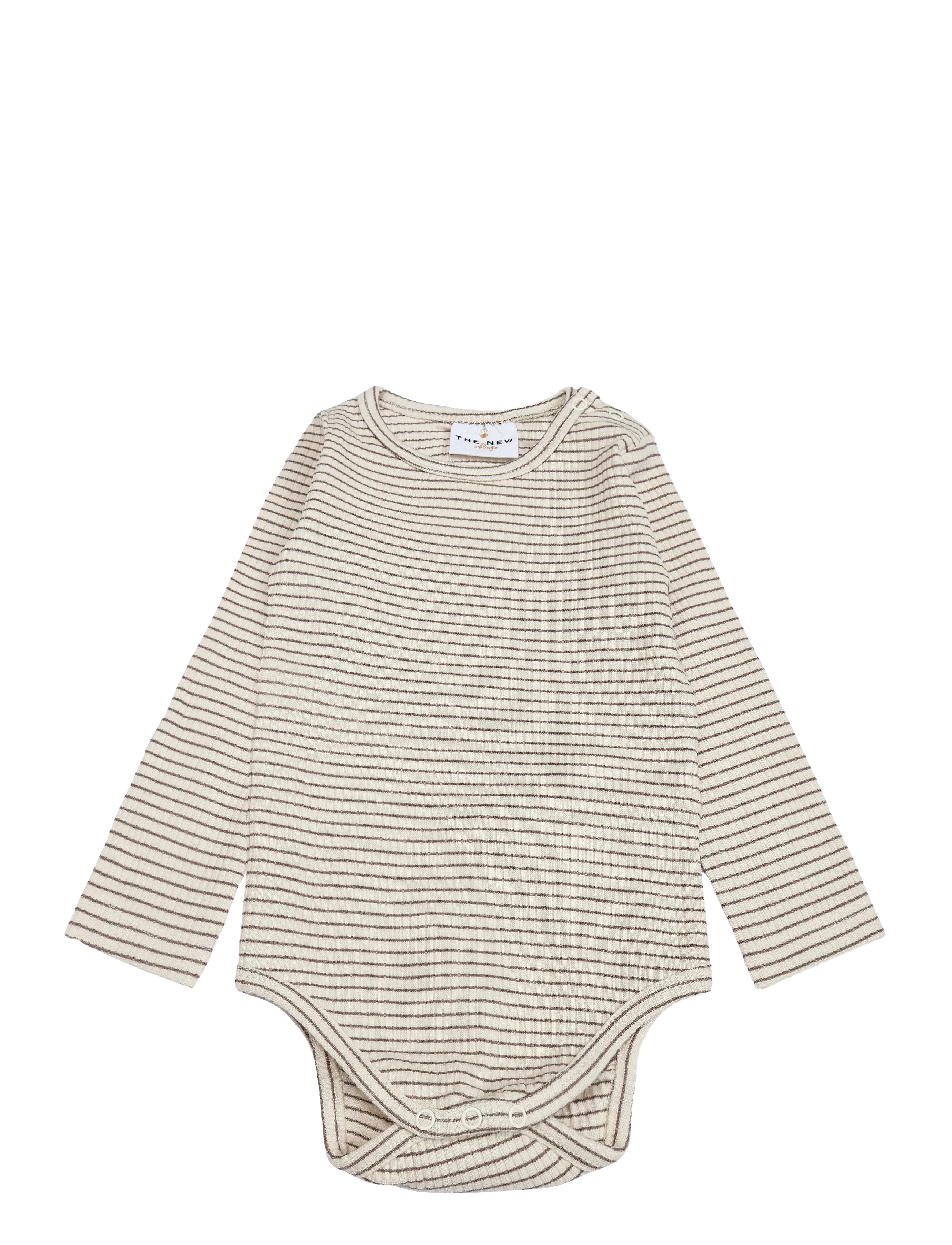 The New TNSBVitus L_S Rib Body - Långärmade bodies - TAUPE GRAY STRIPED TN / cream