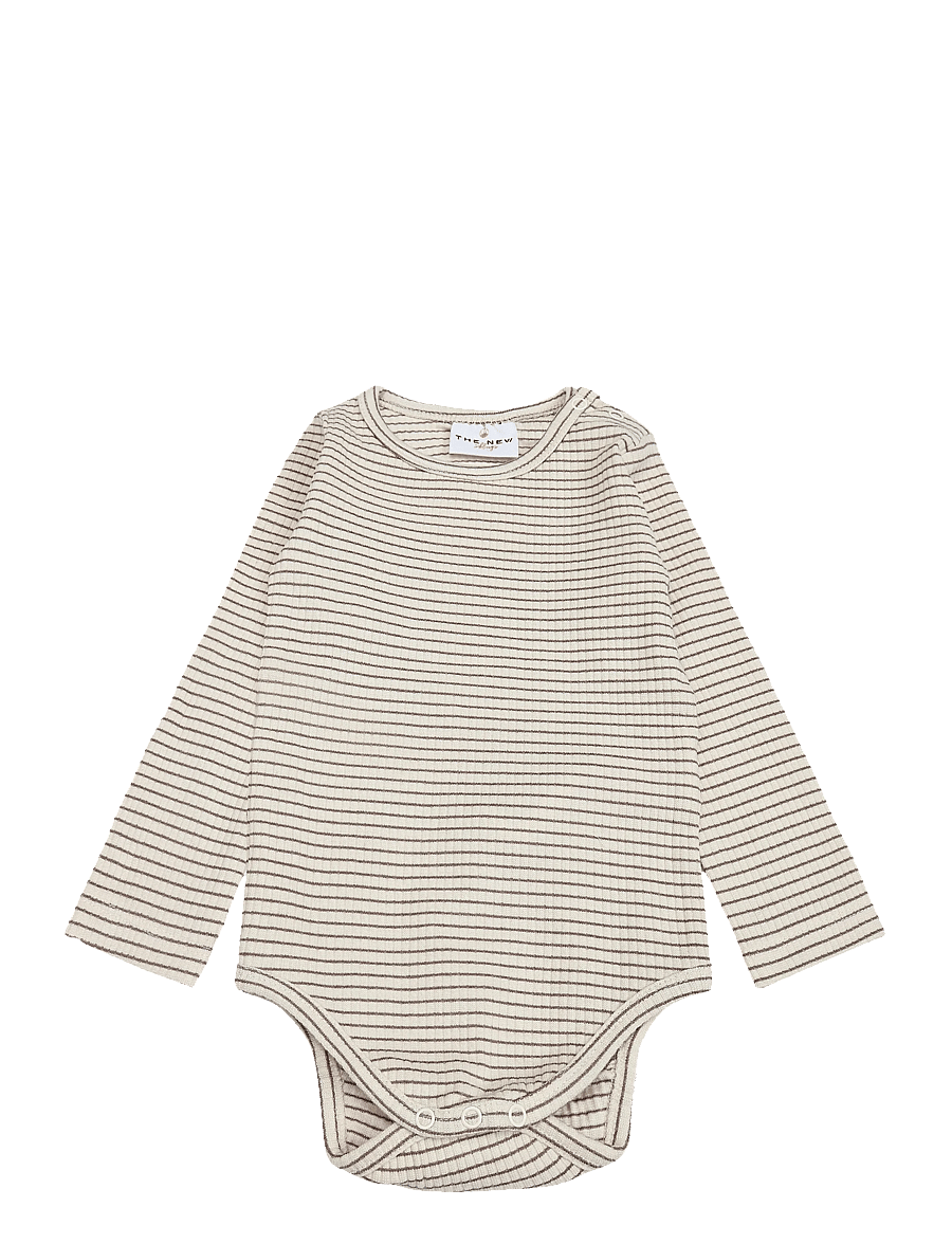 The New - TNSBVitus L_S Rib Body - langärmelige bodys - taupe gray striped tn - 0