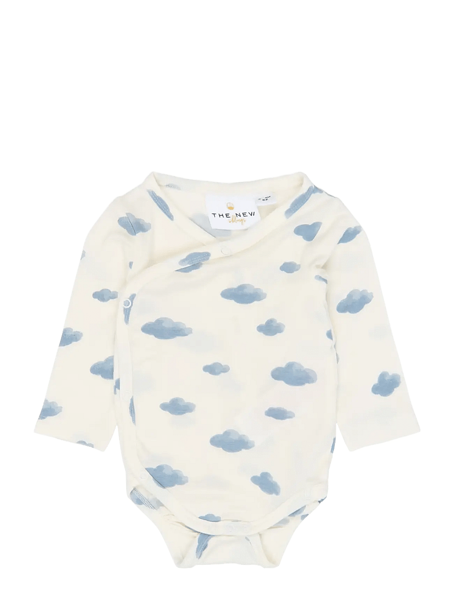 The New - TNSBVireo L_S Modal Wrap Body - langärmelige bodys - gardenia aop - 1