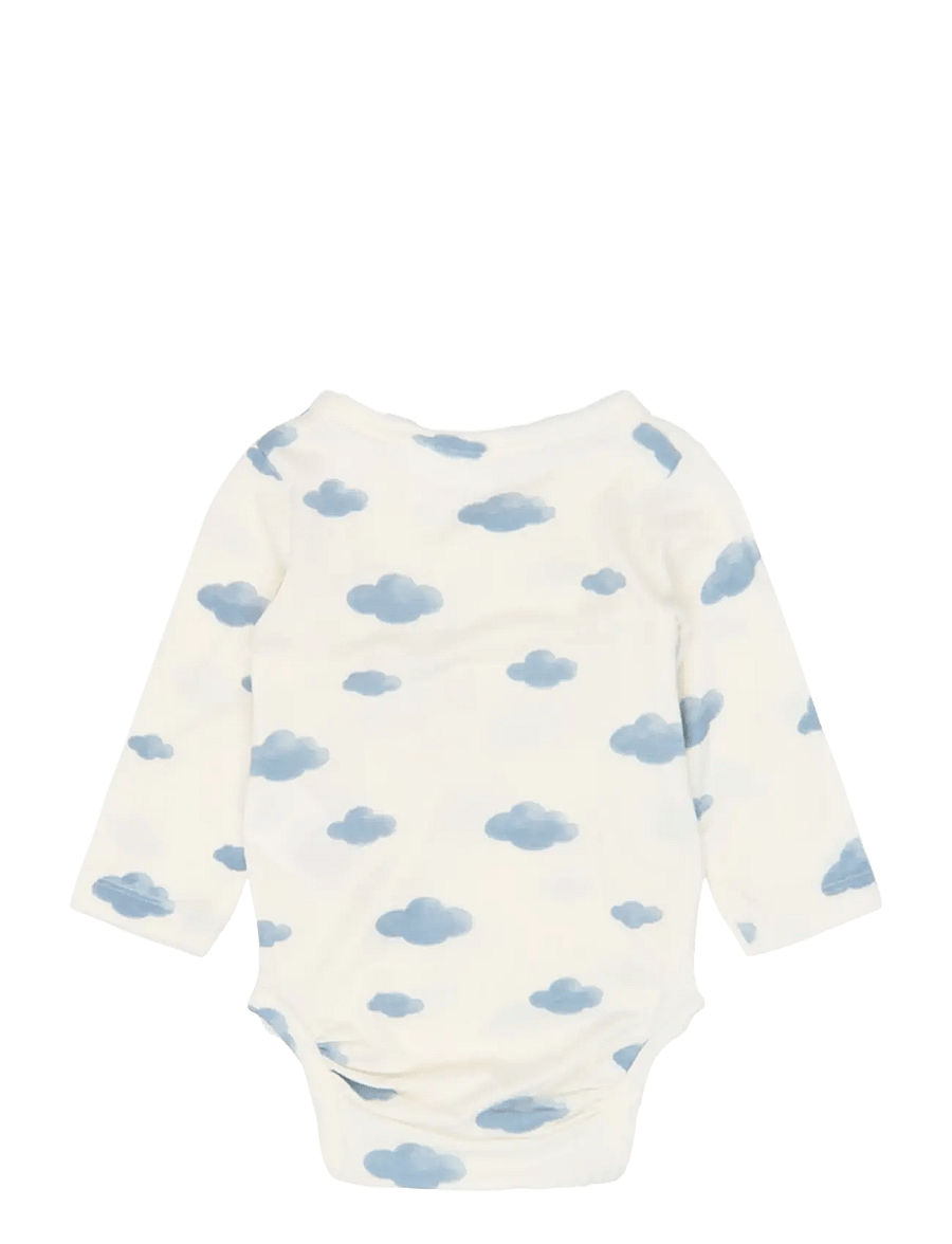 The New - TNSBVireo L_S Modal Wrap Body - langärmelige bodys - gardenia aop - 2