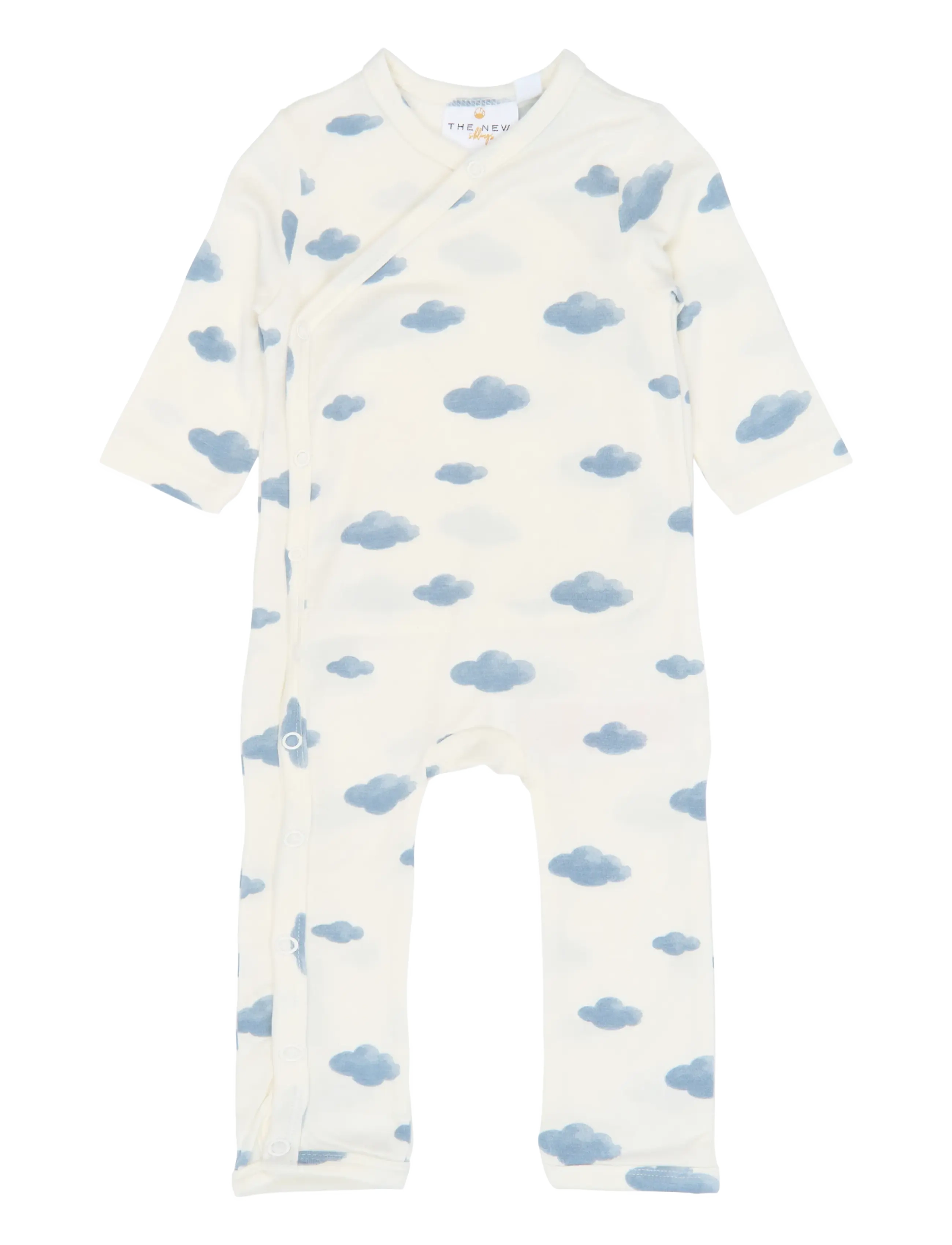 The New TNSBVireo L_S Modal Wrap Jumpsuit - The New - GARDENIA AOP / cream