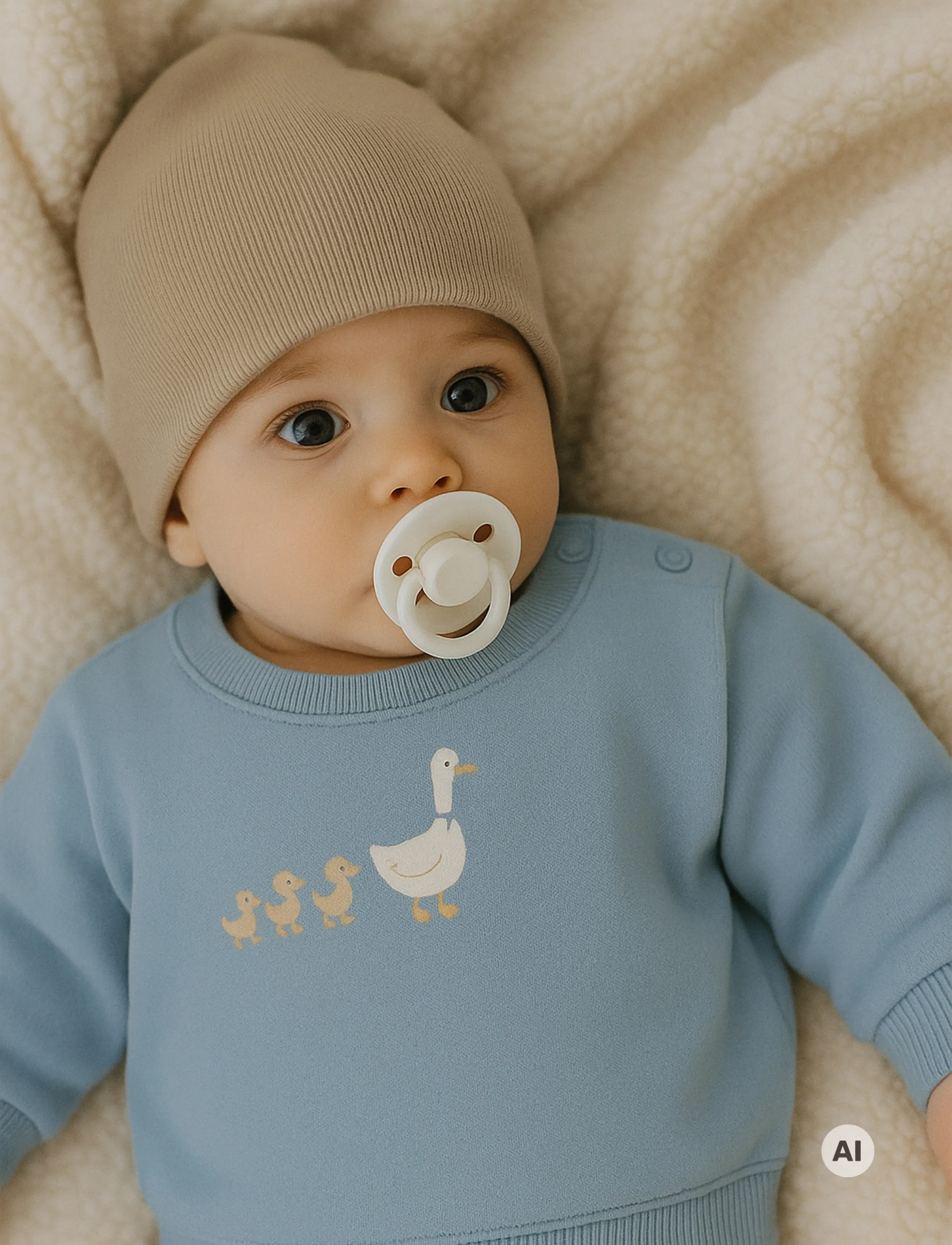 The New Tnsbvarren Sweatshirt, 80, Blue, Strik > Pullovere, Børn