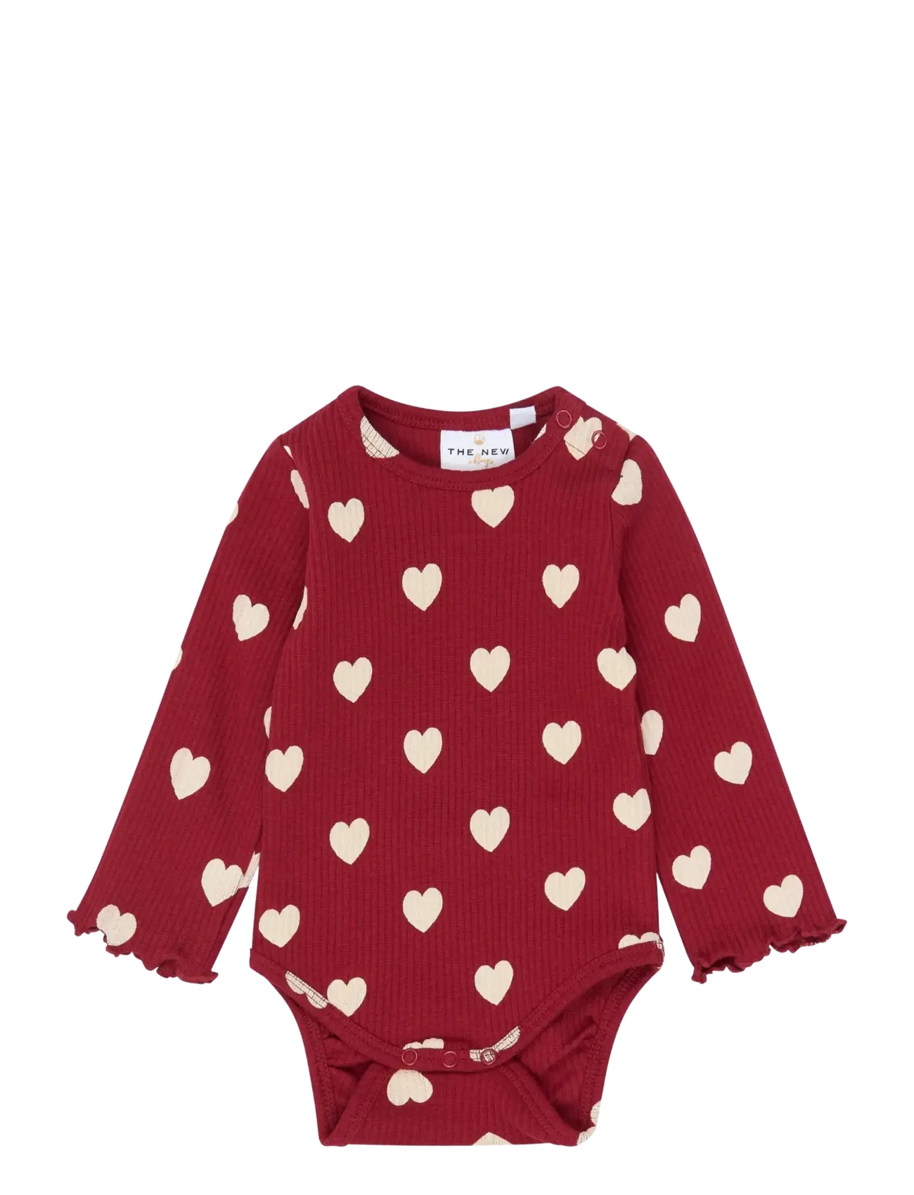 The New TNSBHoliday Red Heart L_S Rib Body - Långärmade bodies - RIO RED AOP TN / red