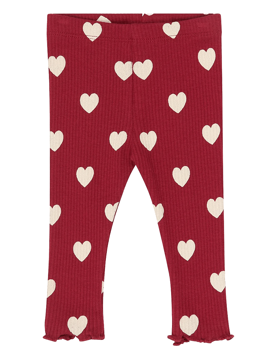 The New - TNSBHoliday Red Heart Rib Leggings - leggings - rio red aop tn - 1