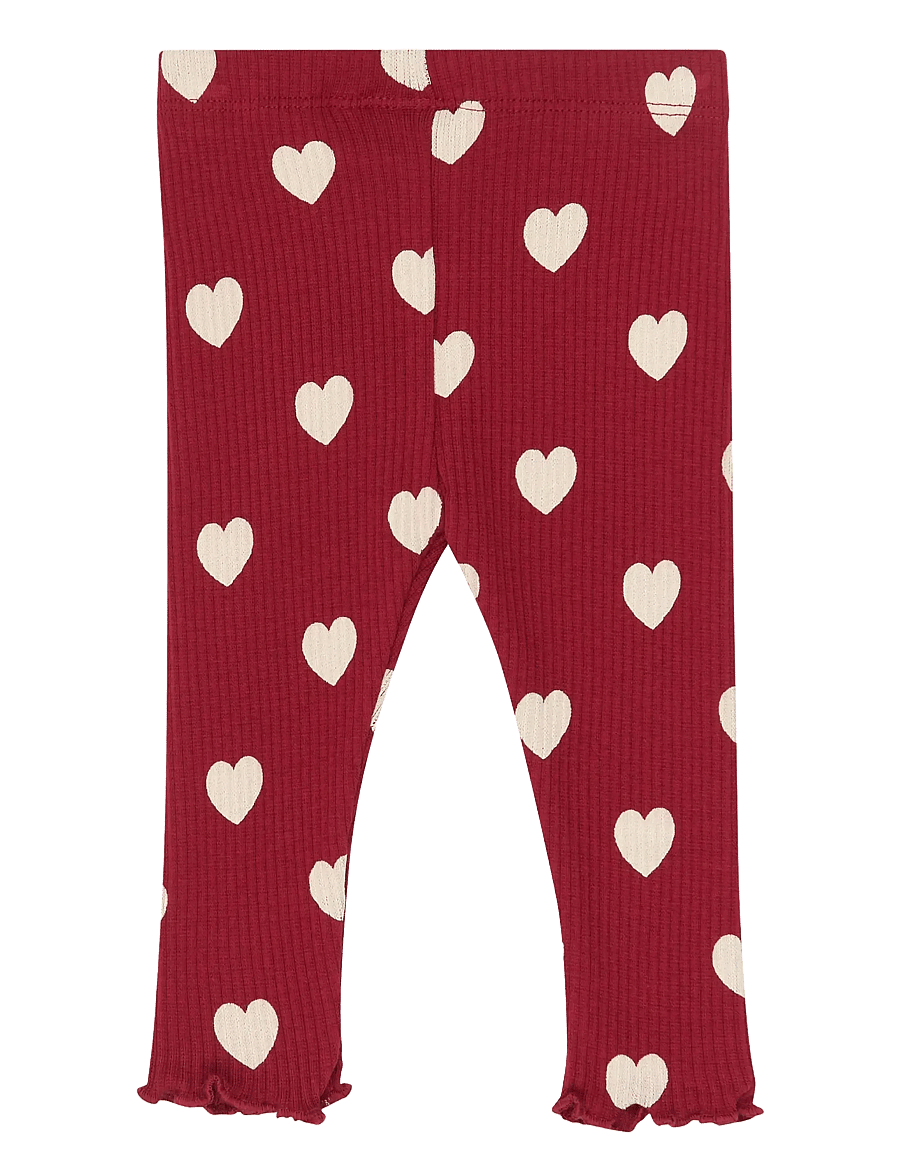 The New - TNSBHoliday Red Heart Rib Leggings - leggings - rio red aop tn - 2