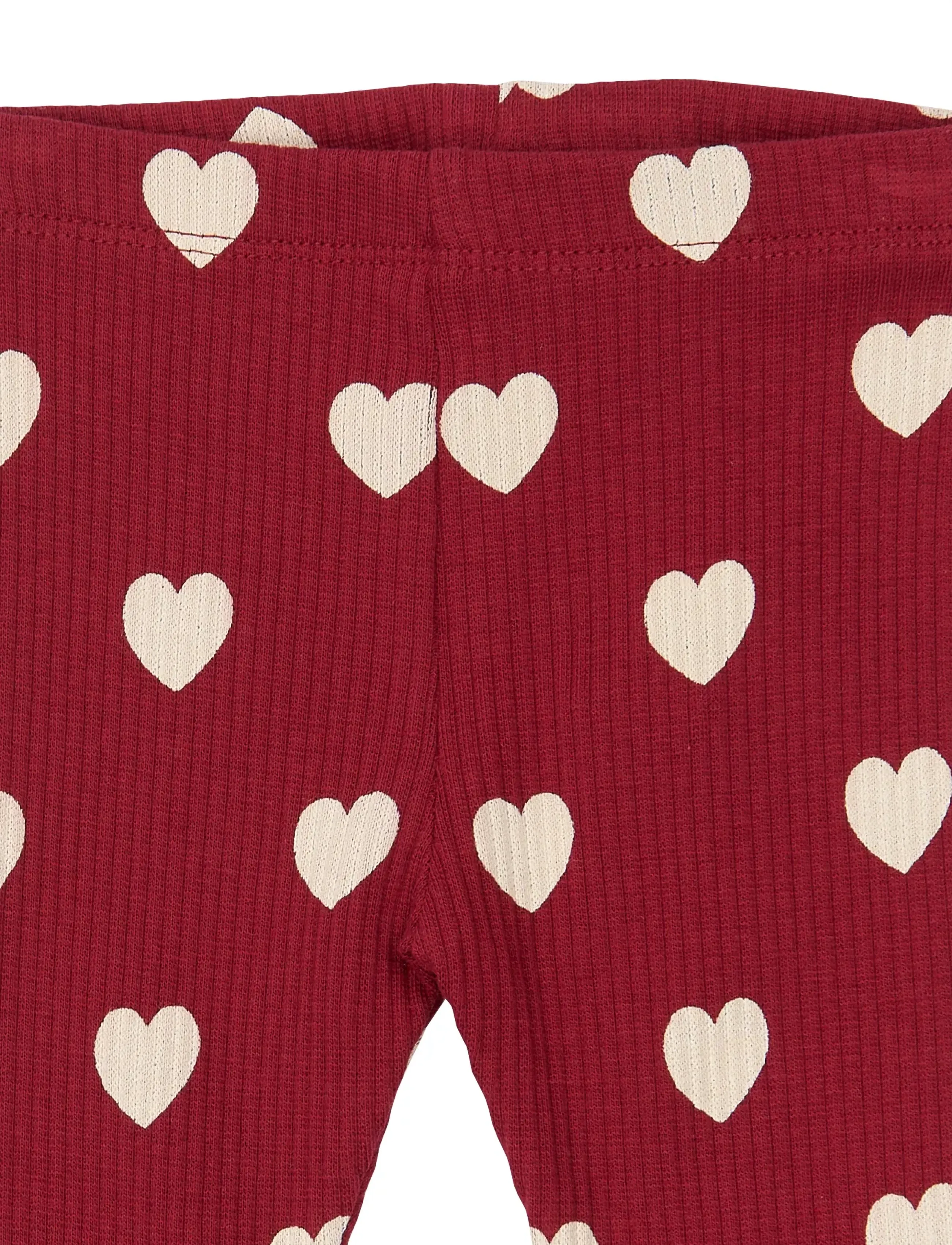 The New - TNSBHoliday Red Heart Rib Leggings - leggings - rio red aop tn - 4