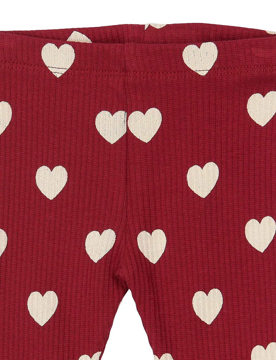 The New - TNSBHoliday Red Heart Rib Leggings - leggings - rio red aop tn - 4