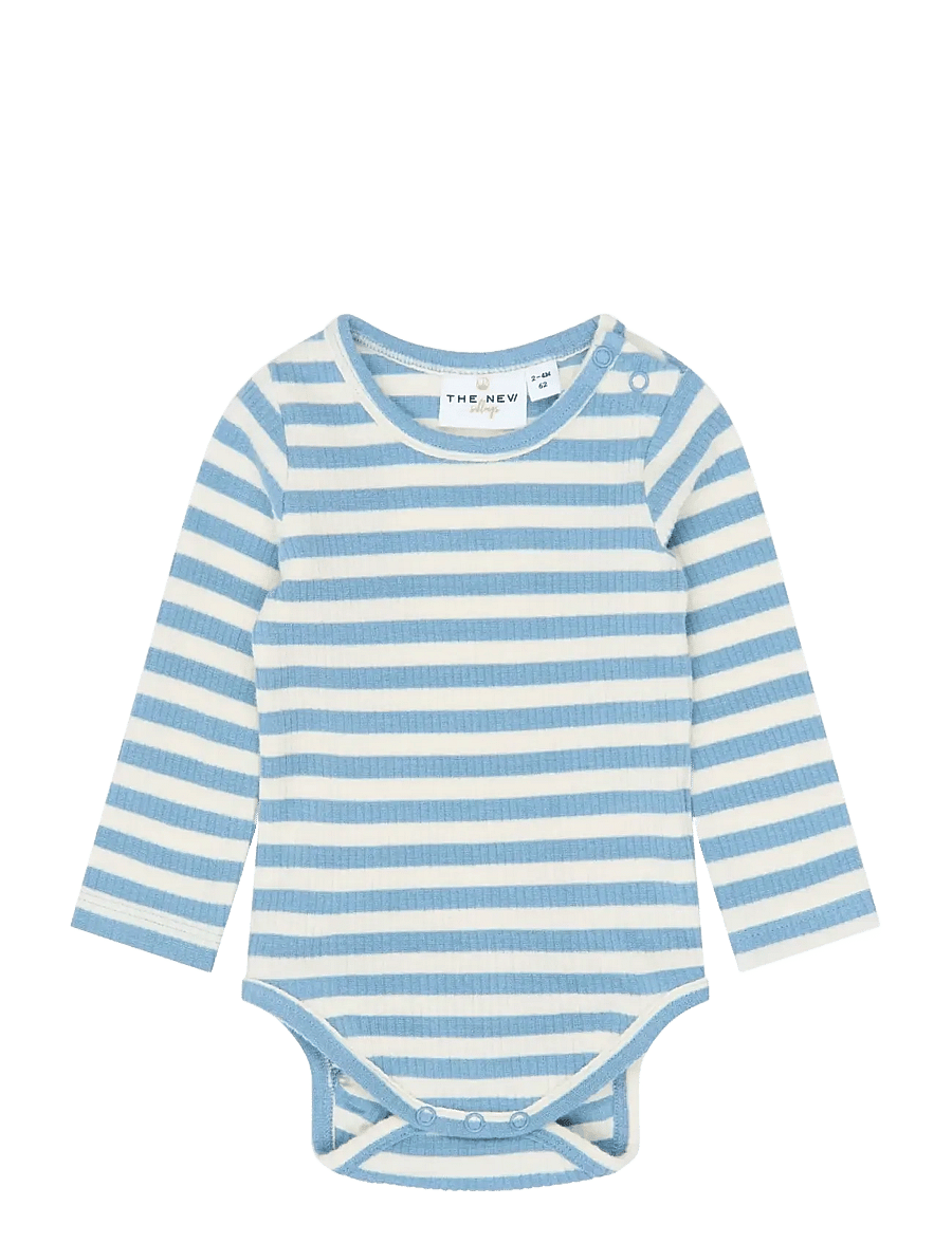The New - TNSBFro L_S Rib Body - pikkade varrukatega bodid - ashley blue striped - 0