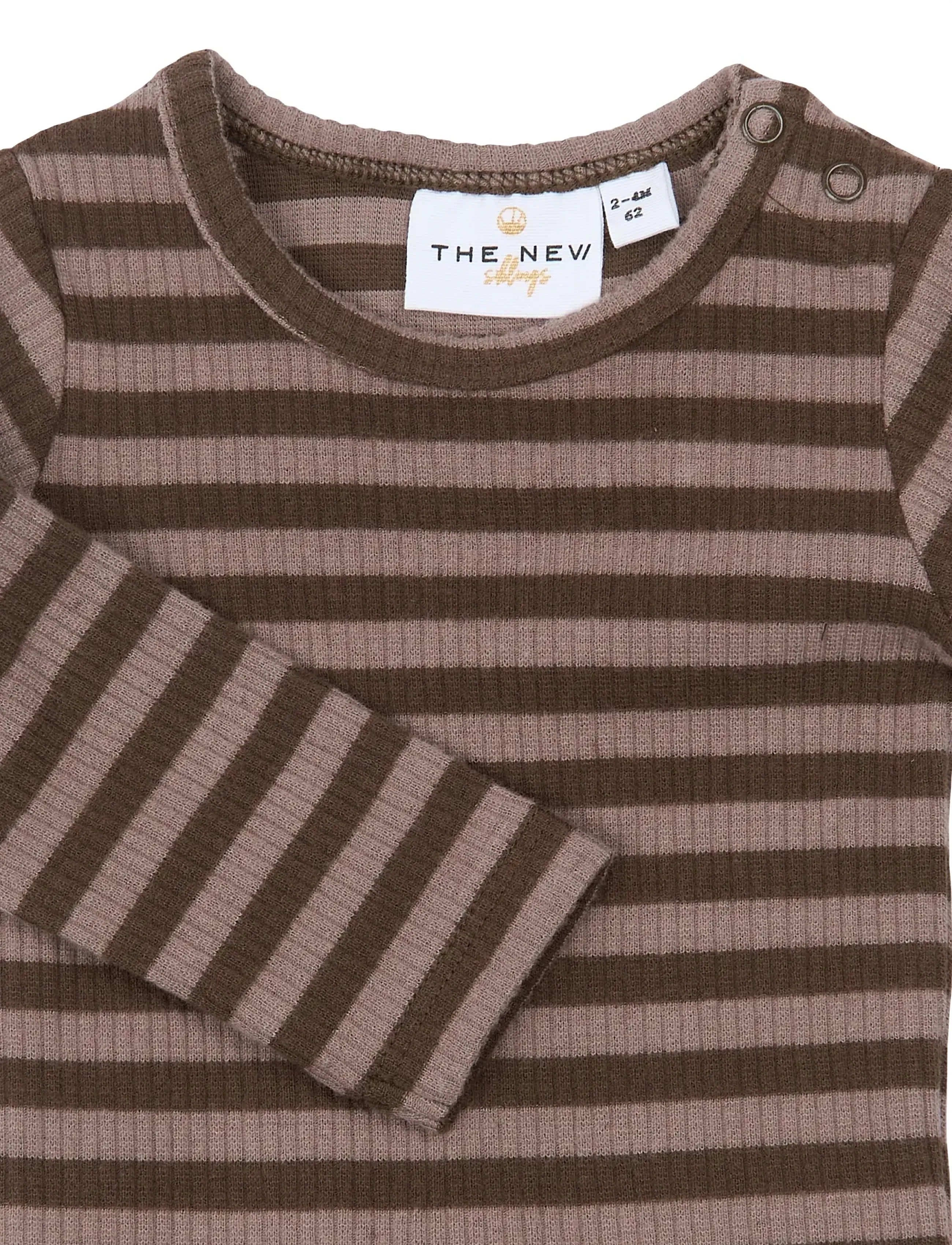 The New - TNSBFro L_S Rib Body - long-sleeved bodies - chestnut striped - 2