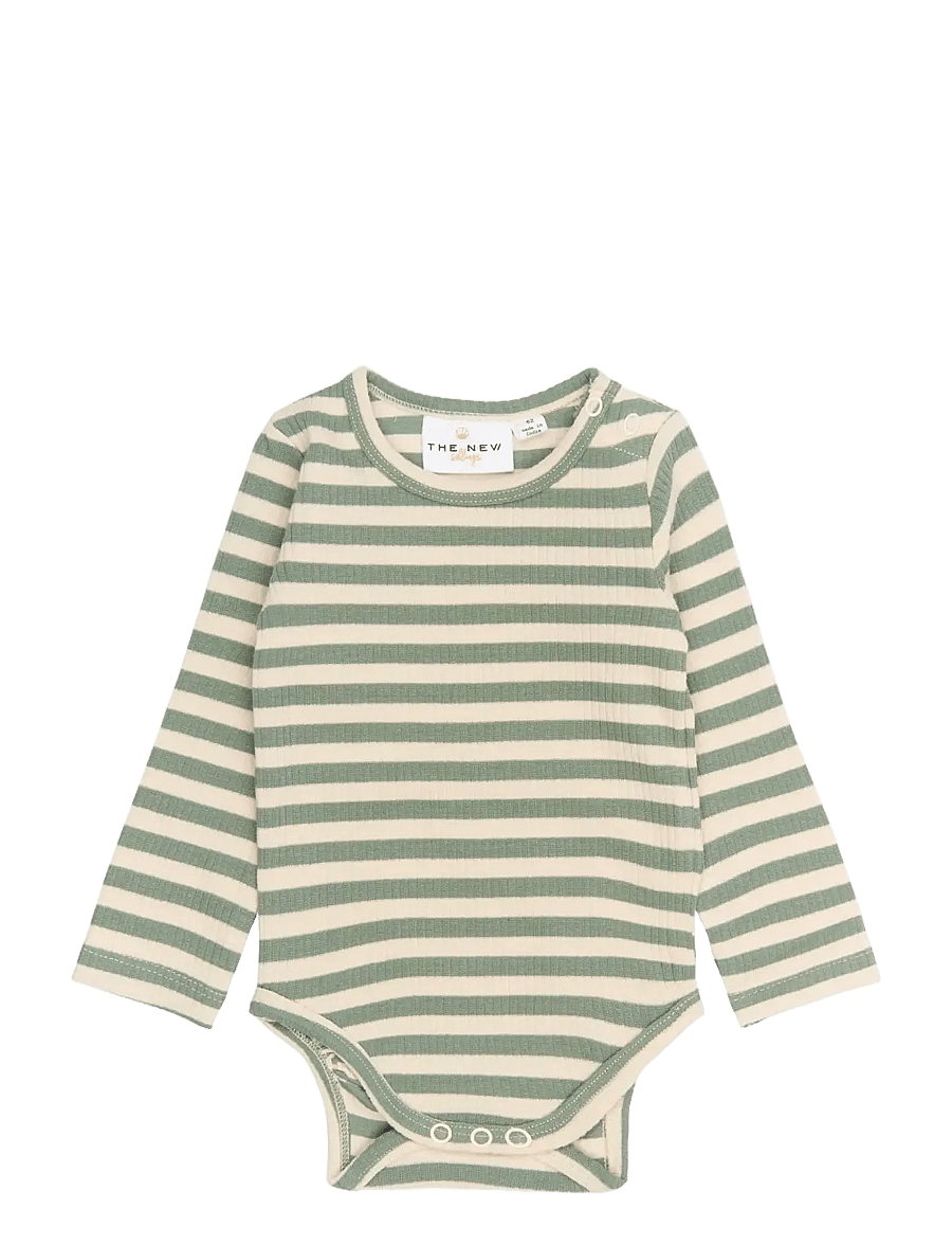 The New - TNSBFro L_S Rib Body - långärmade bodies - lily pad striped - 0