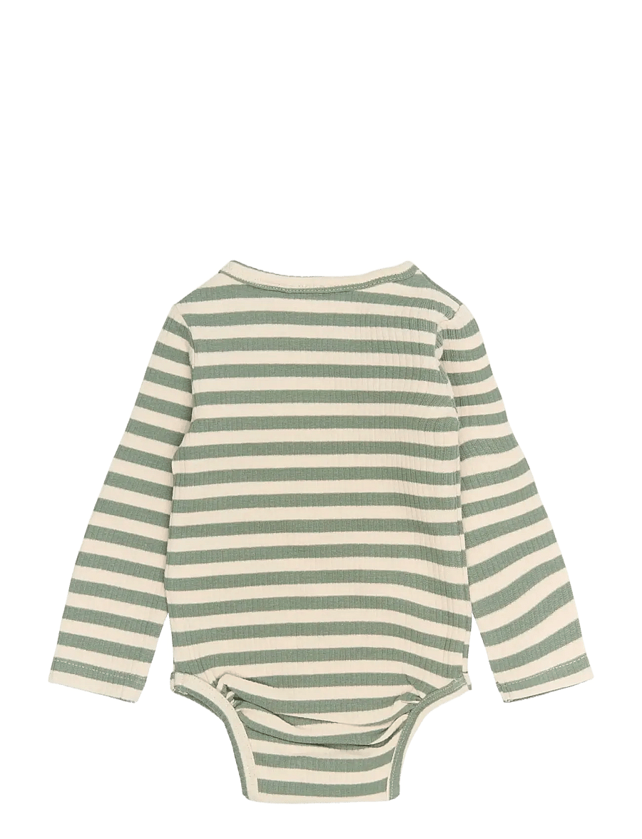 The New - TNSBFro L_S Rib Body - långärmade bodies - lily pad striped - 1