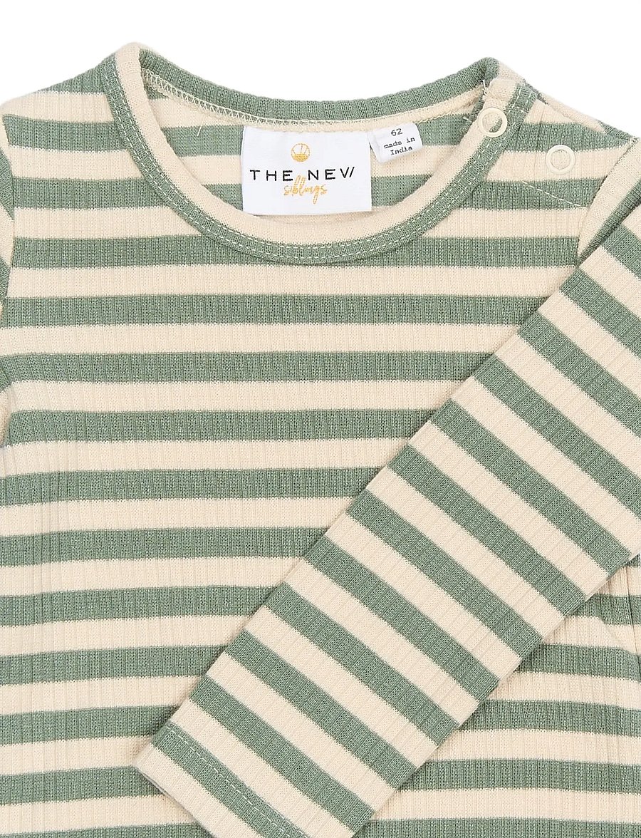 The New - TNSBFro L_S Rib Body - långärmade bodies - lily pad striped - 2