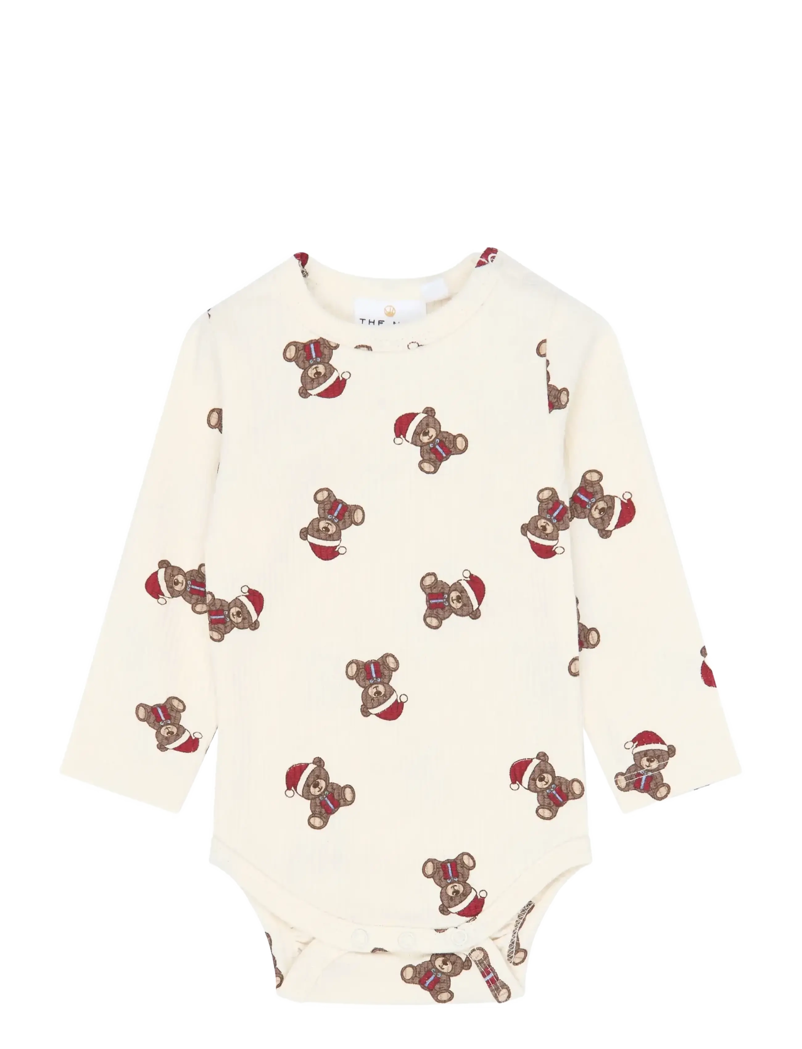 The New TNSBHoliday Teddy L_S Rib Body - Långärmade bodies - GARDENIA AOP / cream