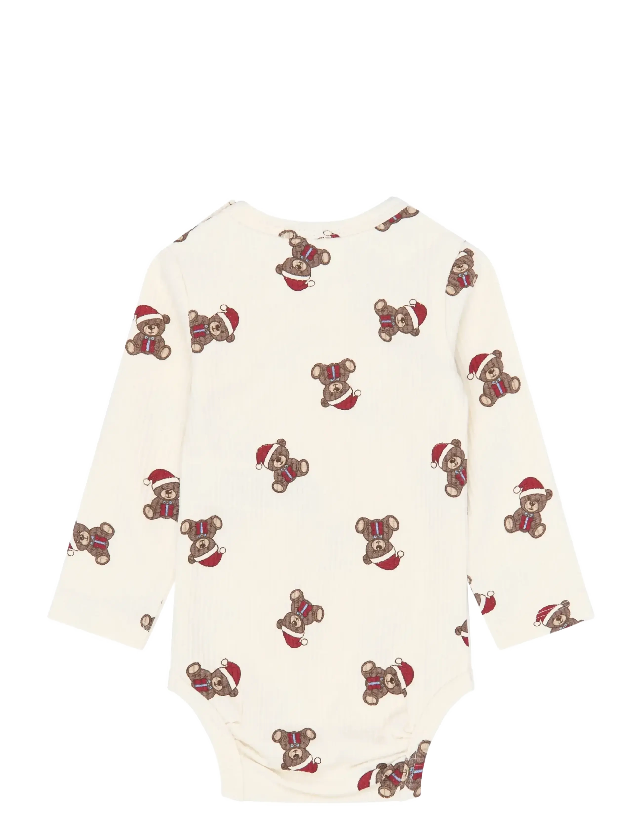 The New - TNSBHoliday Teddy L_S Rib Body - långärmade bodies - gardenia aop - 2