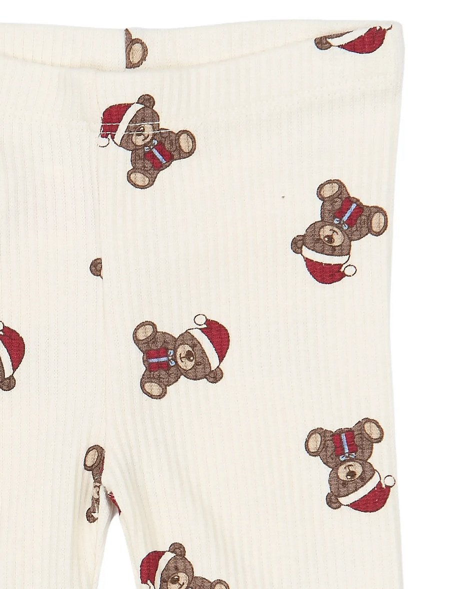 The New - TNSBHoliday Teddy Rib Leggings - leggings - gardenia aop - 3