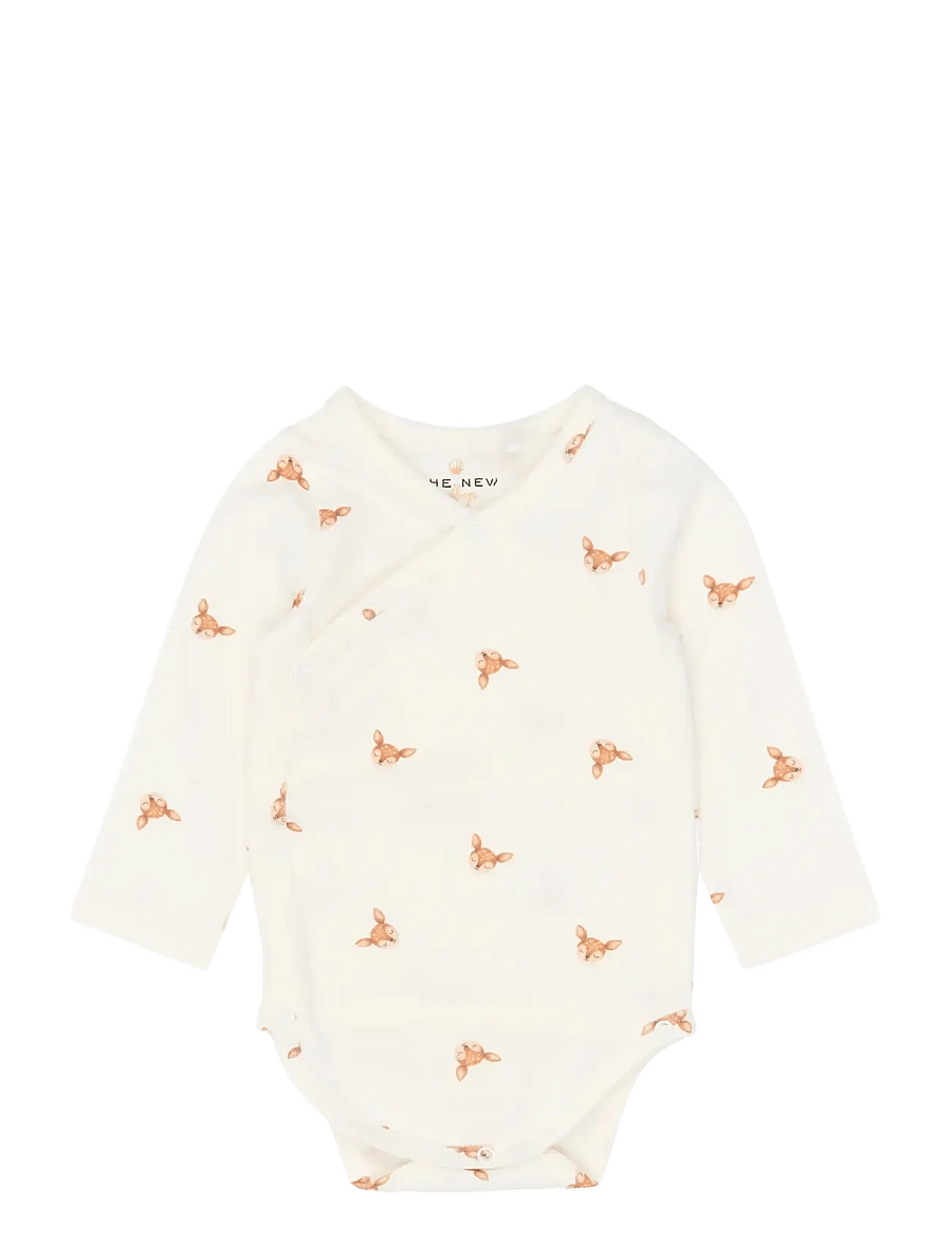 The New - TNSBYeer L_S Wrap Body - långärmade bodies - gardenia aop - 1