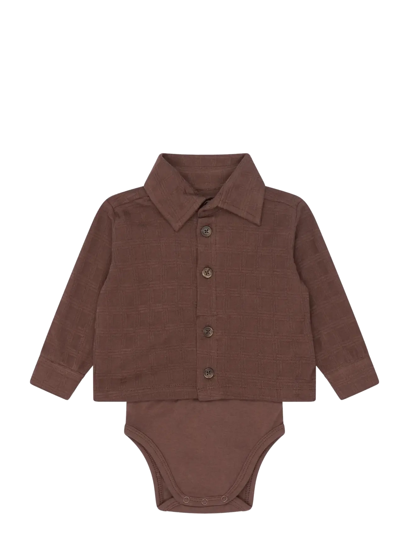 The New TNSBYoello L_S Structured Body Shir - Långärmade bodies - CHESTNUT / brown