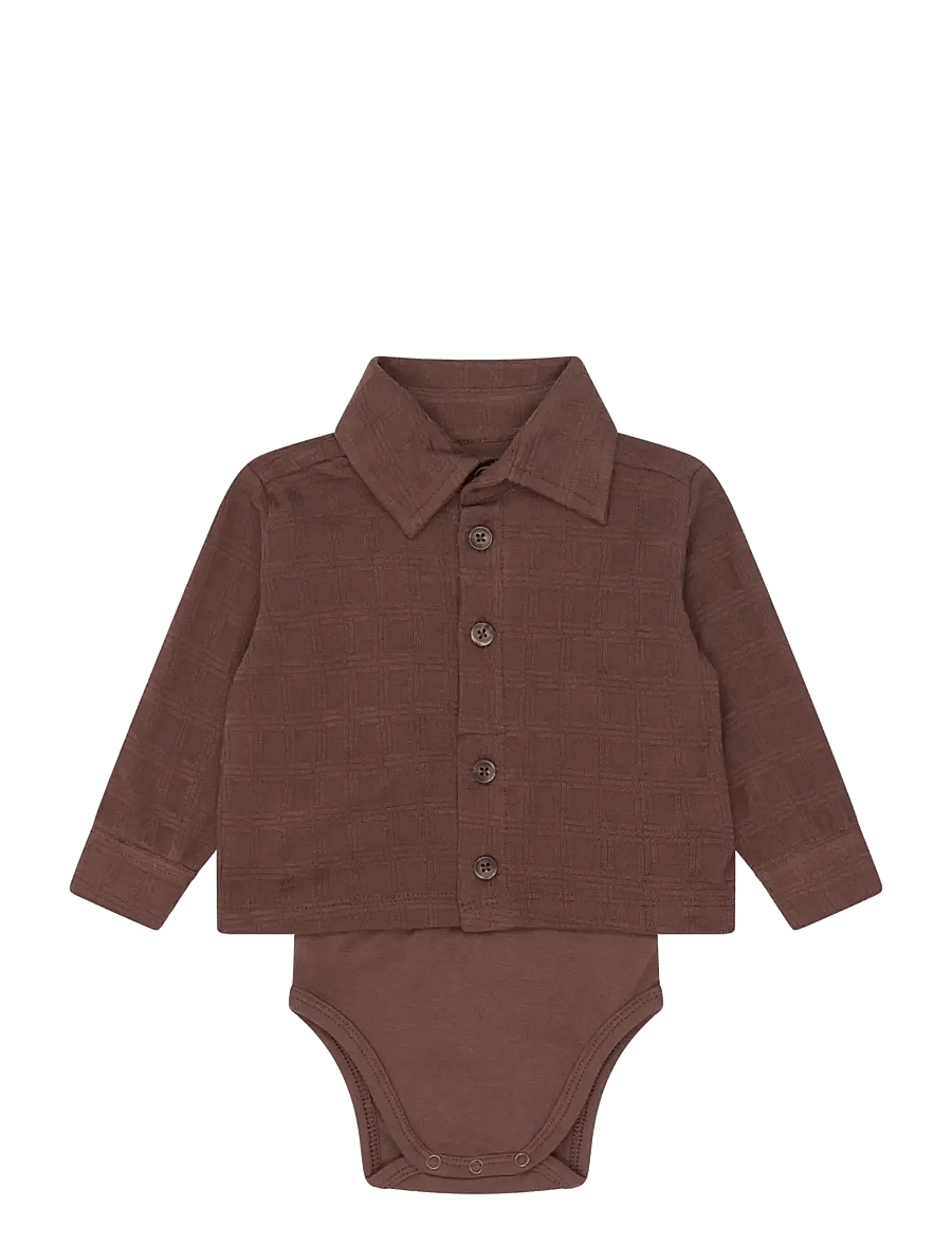 The New - TNSBYoello L_S Structured Body Shir - långärmade bodies - chestnut - 0