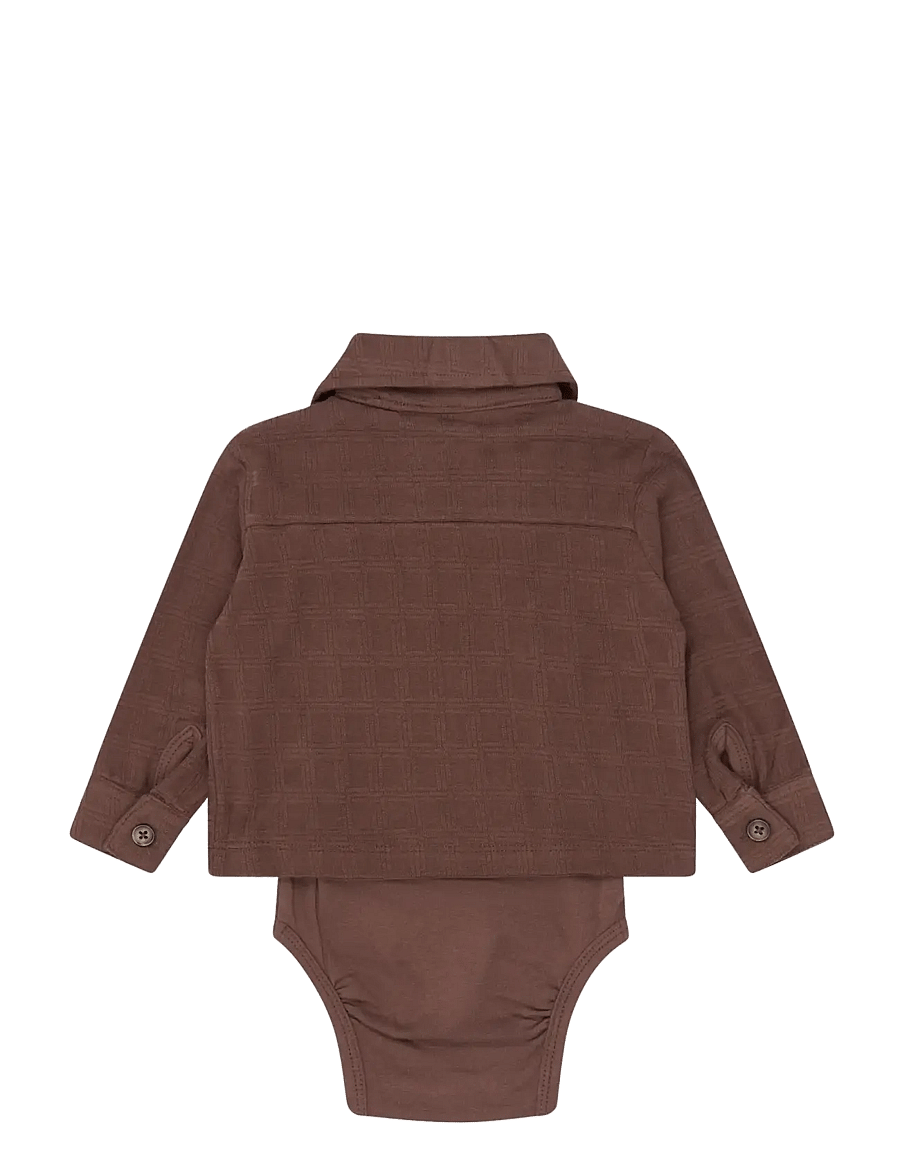 The New - TNSBYoello L_S Structured Body Shir - långärmade bodies - chestnut - 1