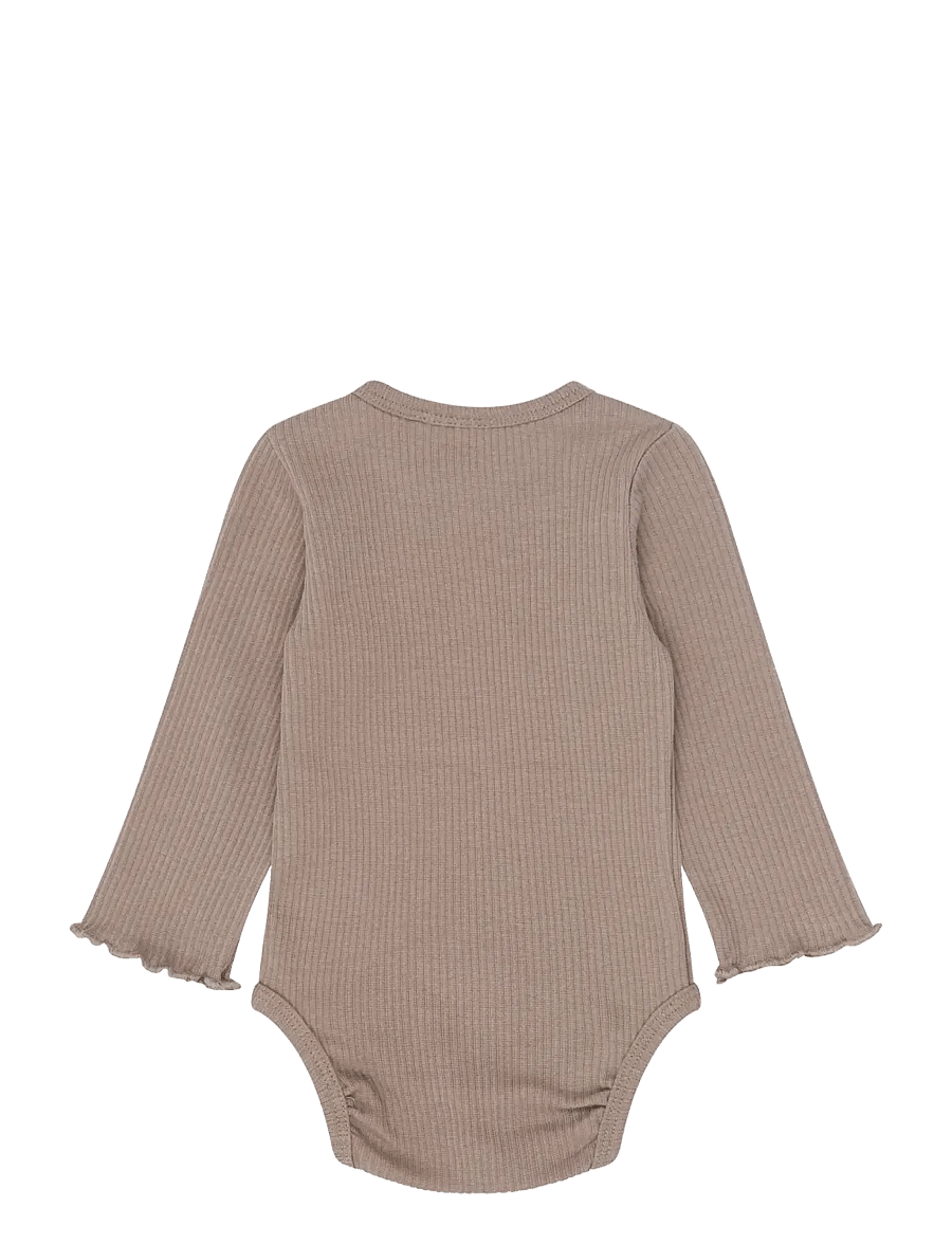 The New - TNSBYanni L_S Rib Body - pikkade varrukatega bodid - taupe gray tn - 1