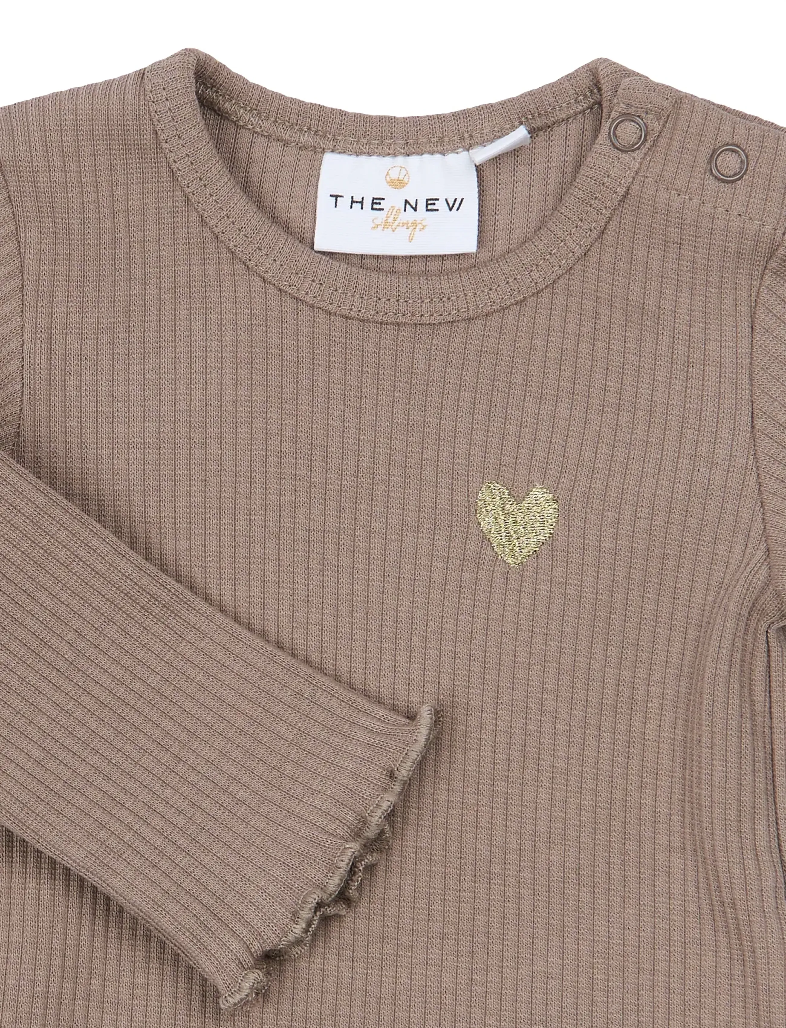 The New - TNSBYanni L_S Rib Body - long-sleeved bodies - taupe gray tn - 2