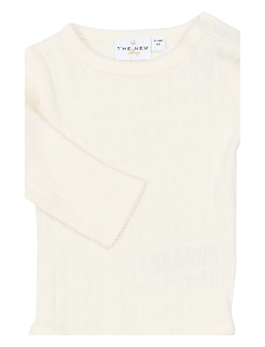 The New - TNSBYsabelle L_S Pointelle Body - långärmade bodies - gardenia - 2