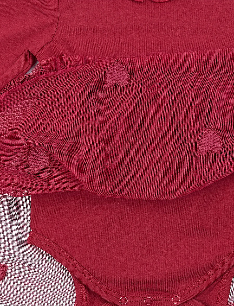 The New - TNSBYnalla L_S Mesh Bodydress - långärmade bodies - rio red emb - 2