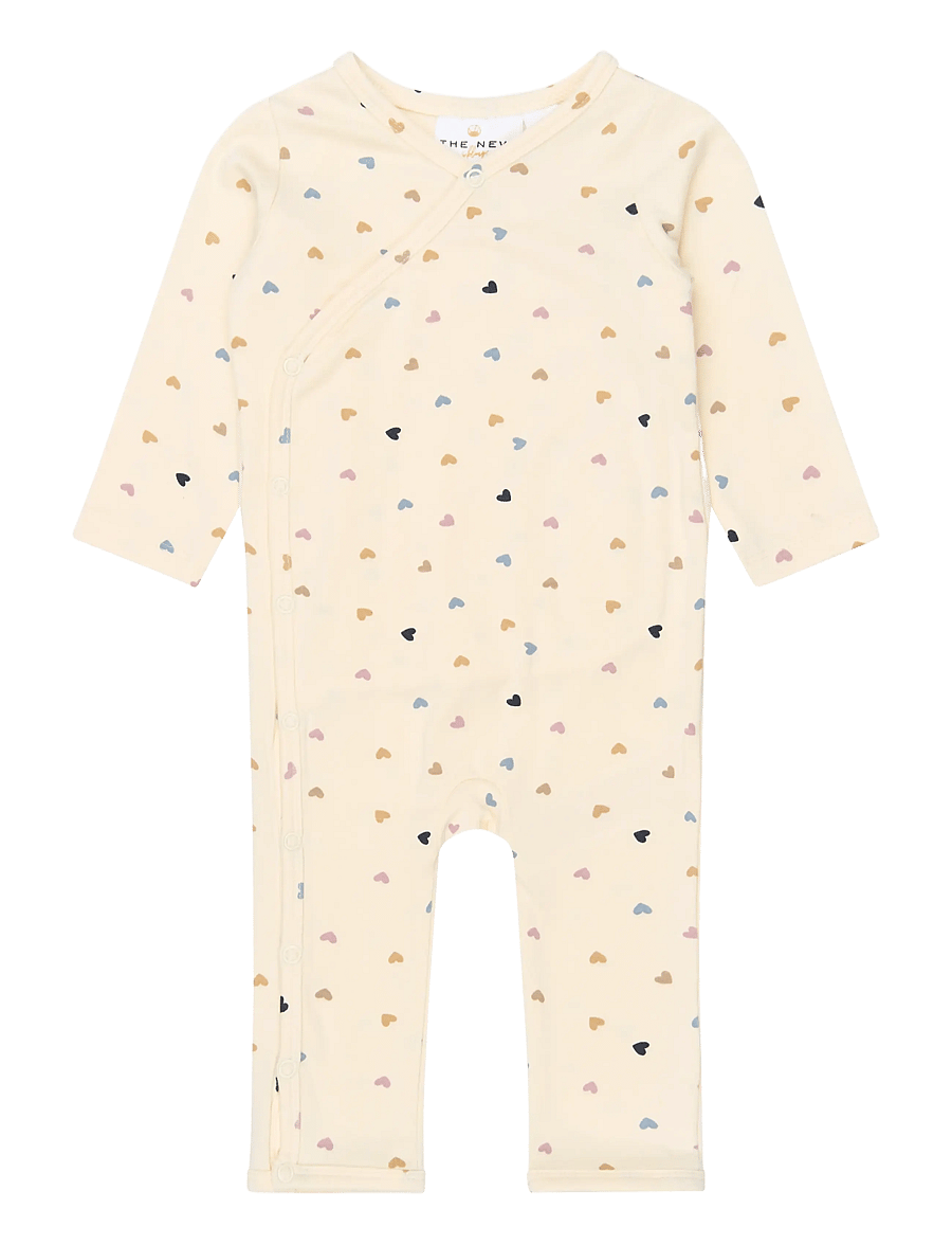 The New - TNSBViola L_S Wrap Modal Jumpsuit - jumpsuits - gardenia aop - 0