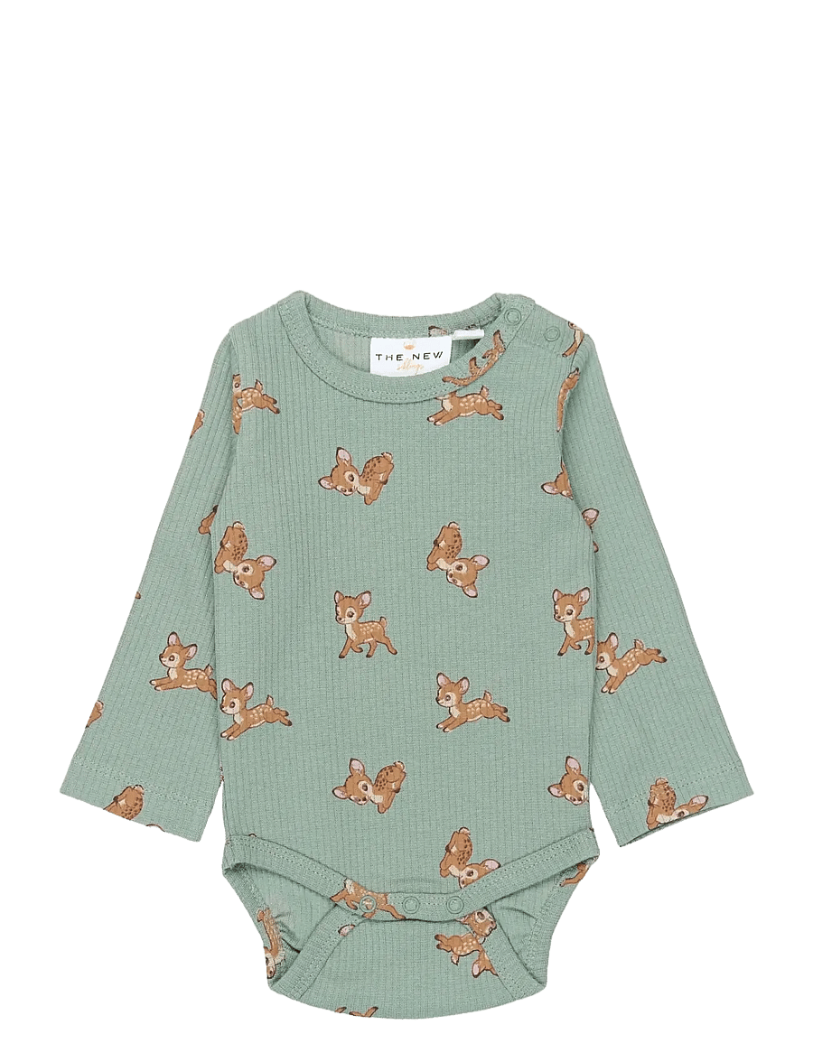 The New - TNSBYambu L_S Rib Body - långärmade bodies - lily pad aop - 0