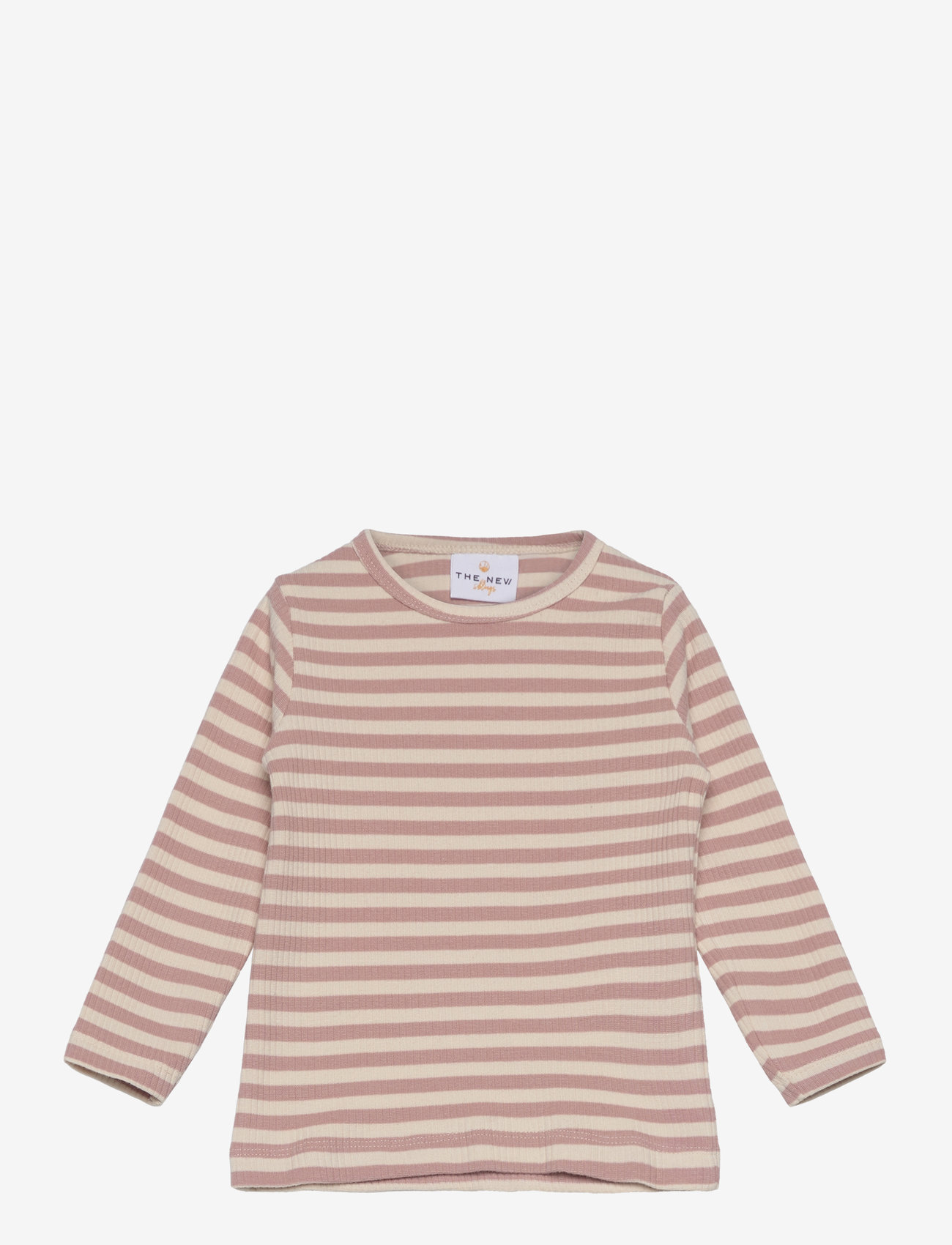 The New - TNSTFro Uni L_S Rib Tee - adobe rose striped - 0