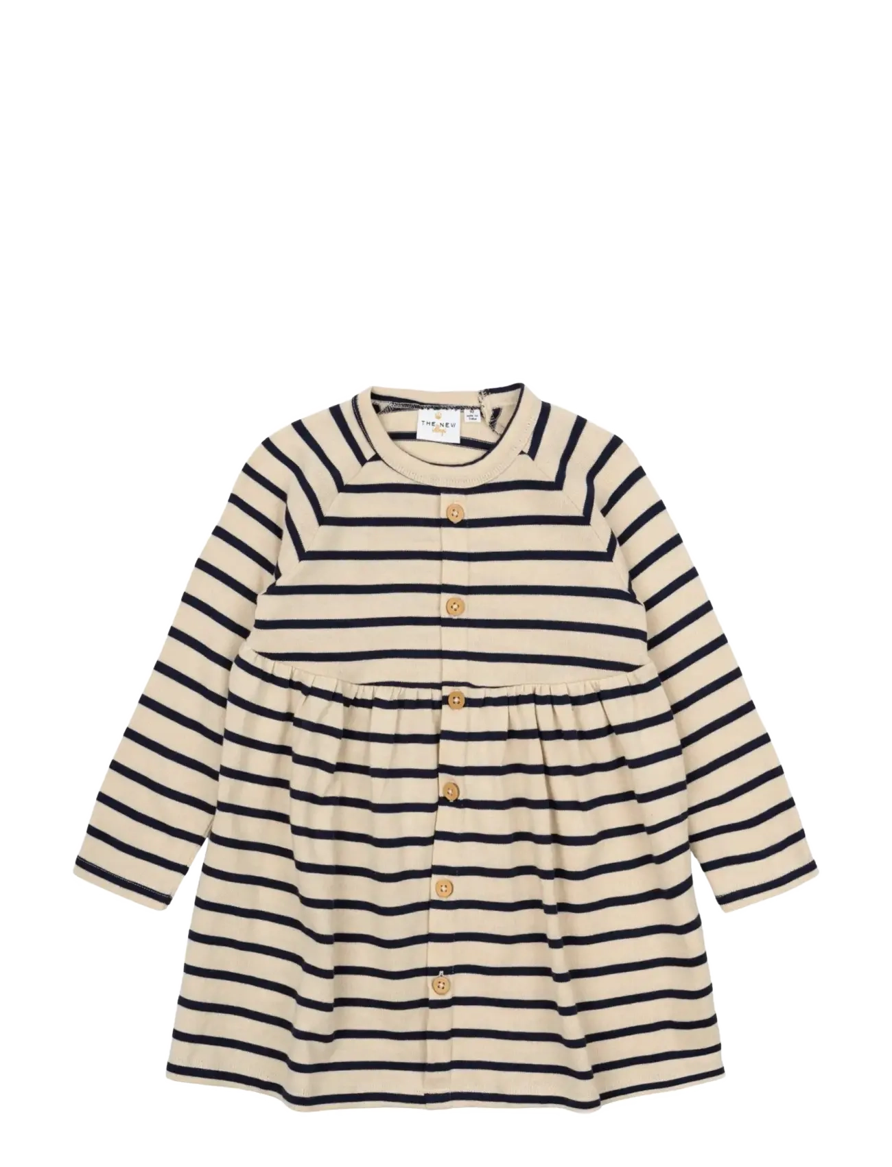 The New TNSTNat L_S Dress - Kjoler - MOOD INDIGO STRIPED / beige