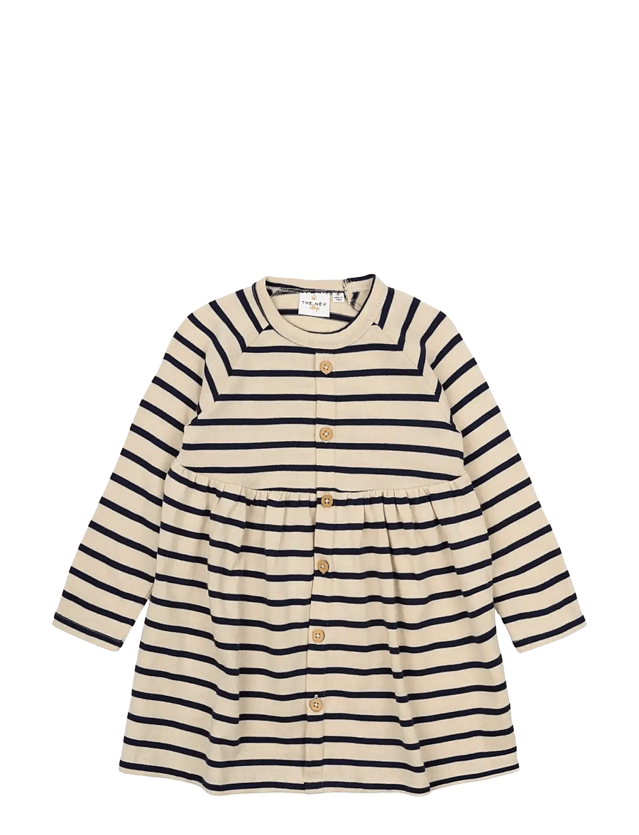 The New - TNSTNat L_S Dress - langærmede hverdagskjoler - mood indigo striped - 0