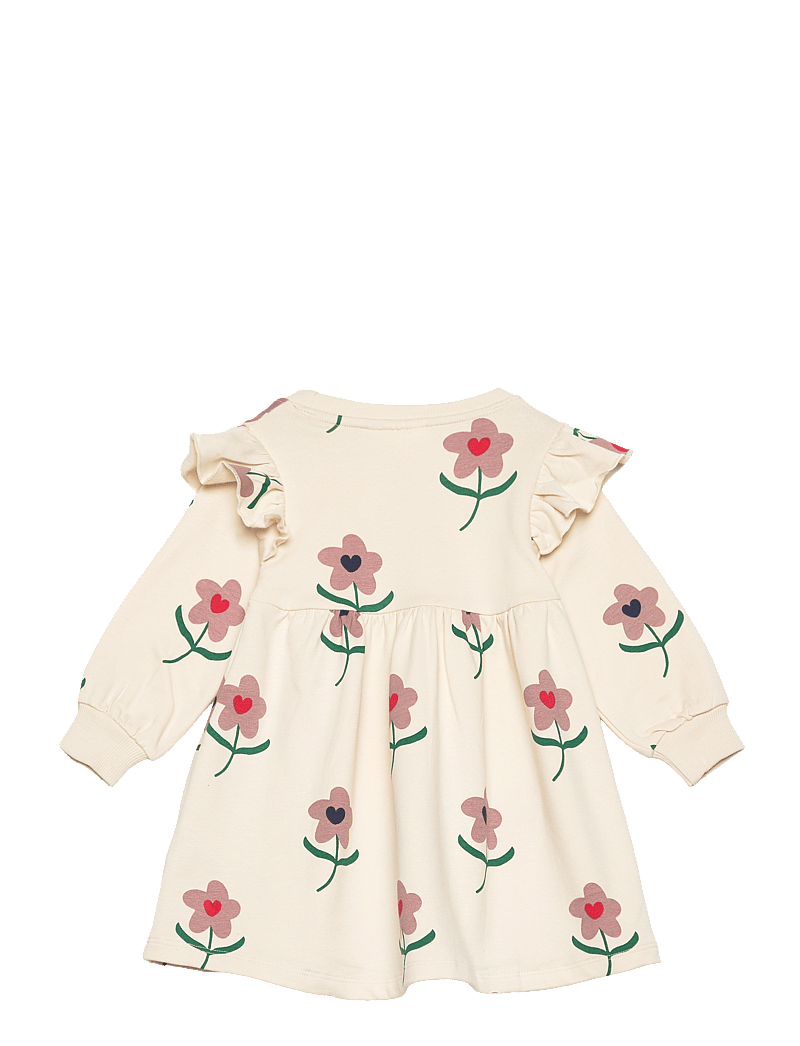 The New - TNSTNetty L_S Sweat Dress - långärmade babyklänningar - white swan aop - 1