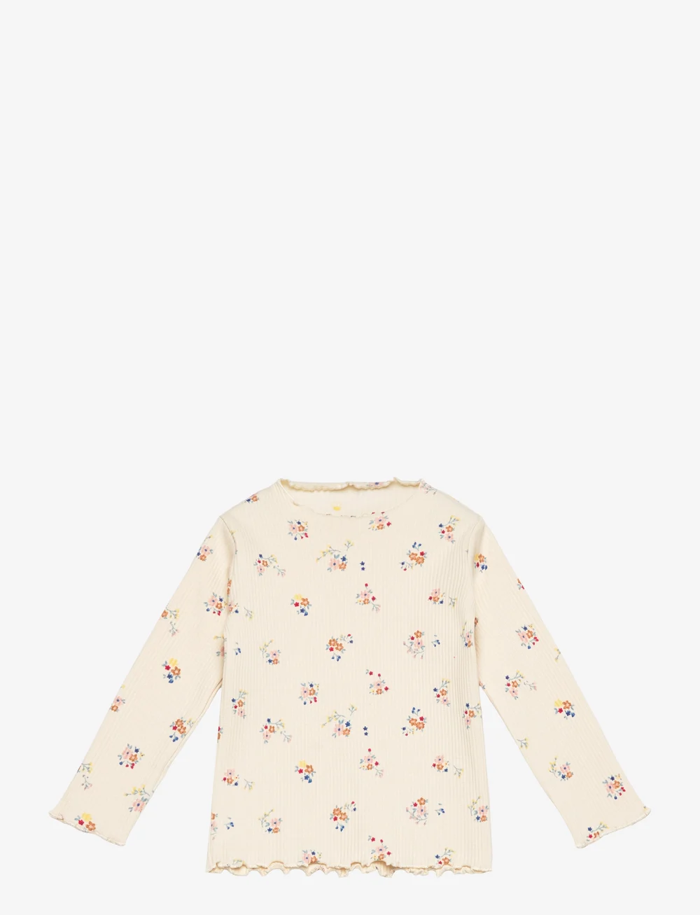 The New - TNSTNaya L_S Rib Tee - long-sleeved t-shirts - white swan aop - 0