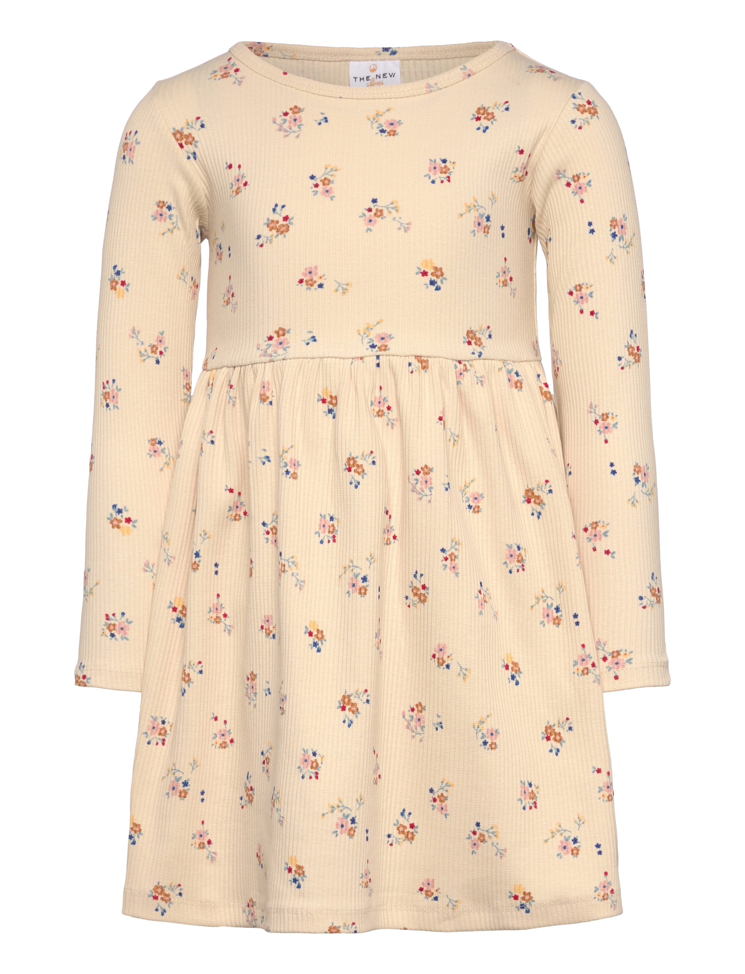 The New TNSTNaya L_S Rib Dress - Kjoler - WHITE SWAN AOP / beige