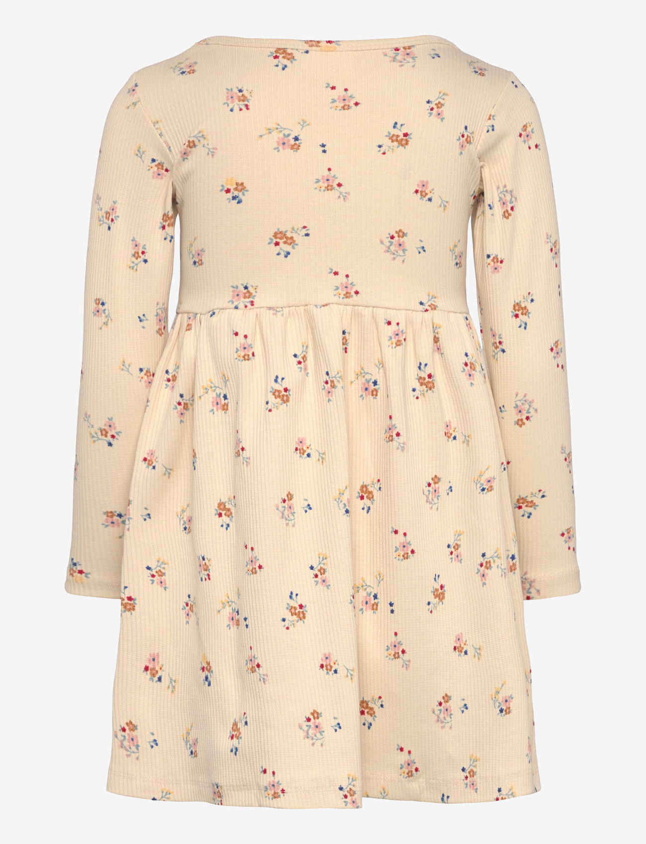 The New - TNSTNaya L_S Rib Dress - long-sleeved baby dresses - white swan aop - 1