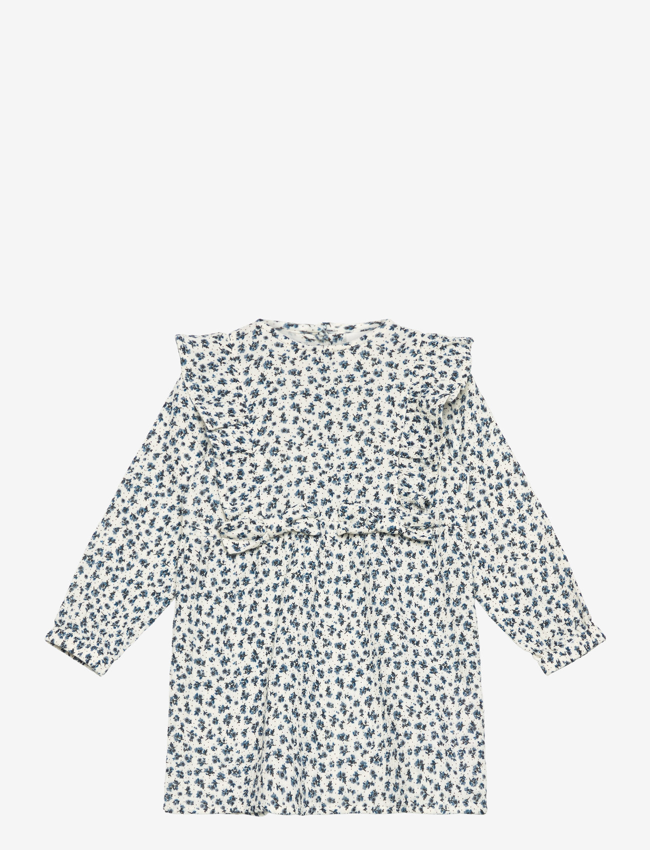 The New - TNSTNikita L_S Dress - långärmade babyklänningar - white swan aop - 0