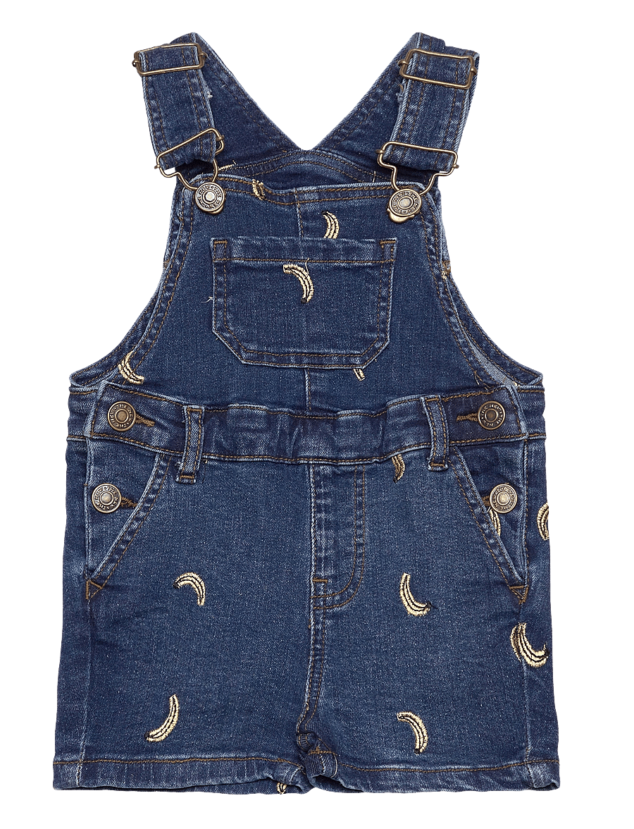 The New - TNSTOtis Short Denim Dungarees - medium blue denim emb - 1