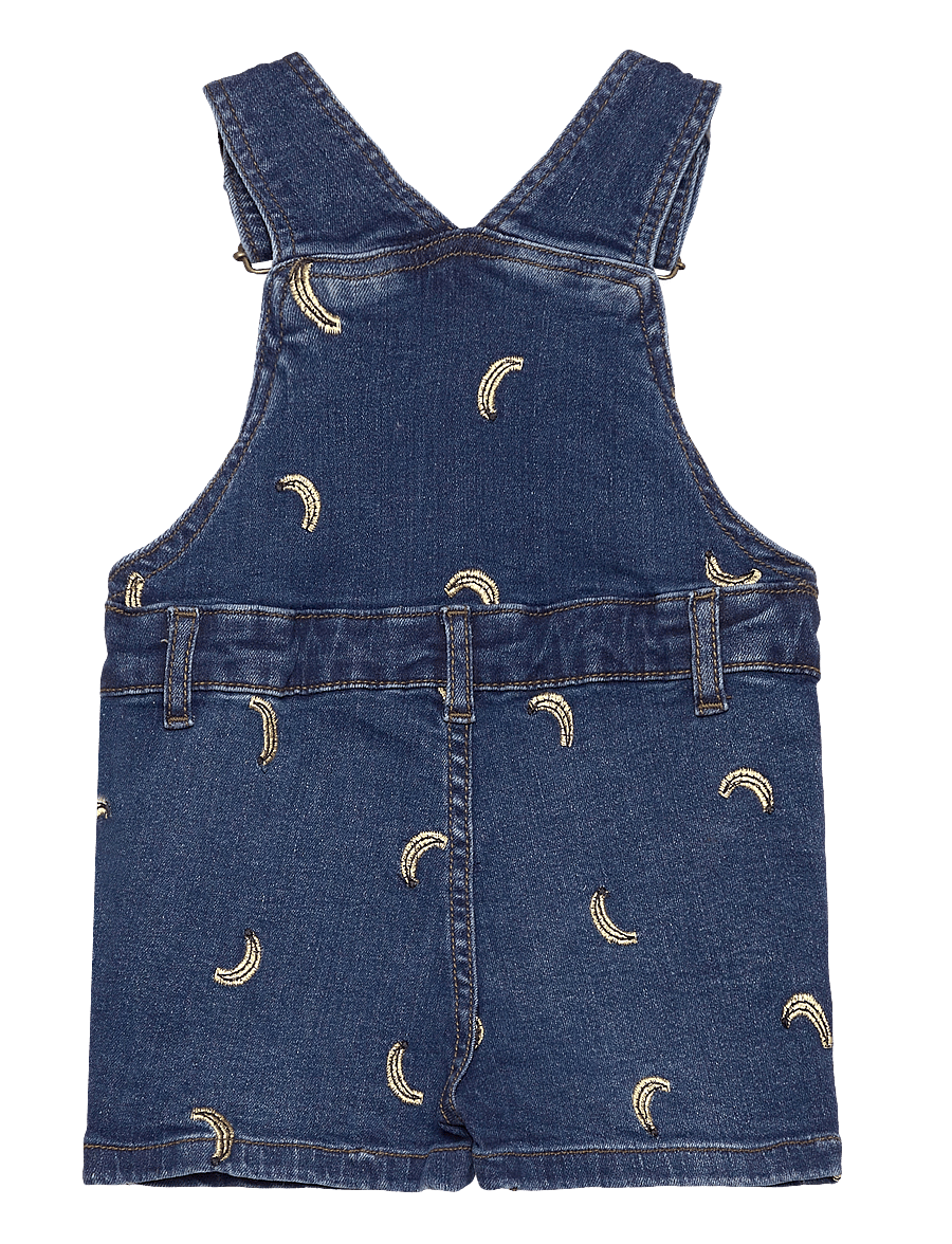 The New - TNSTOtis Short Denim Dungarees - medium blue denim emb - 2
