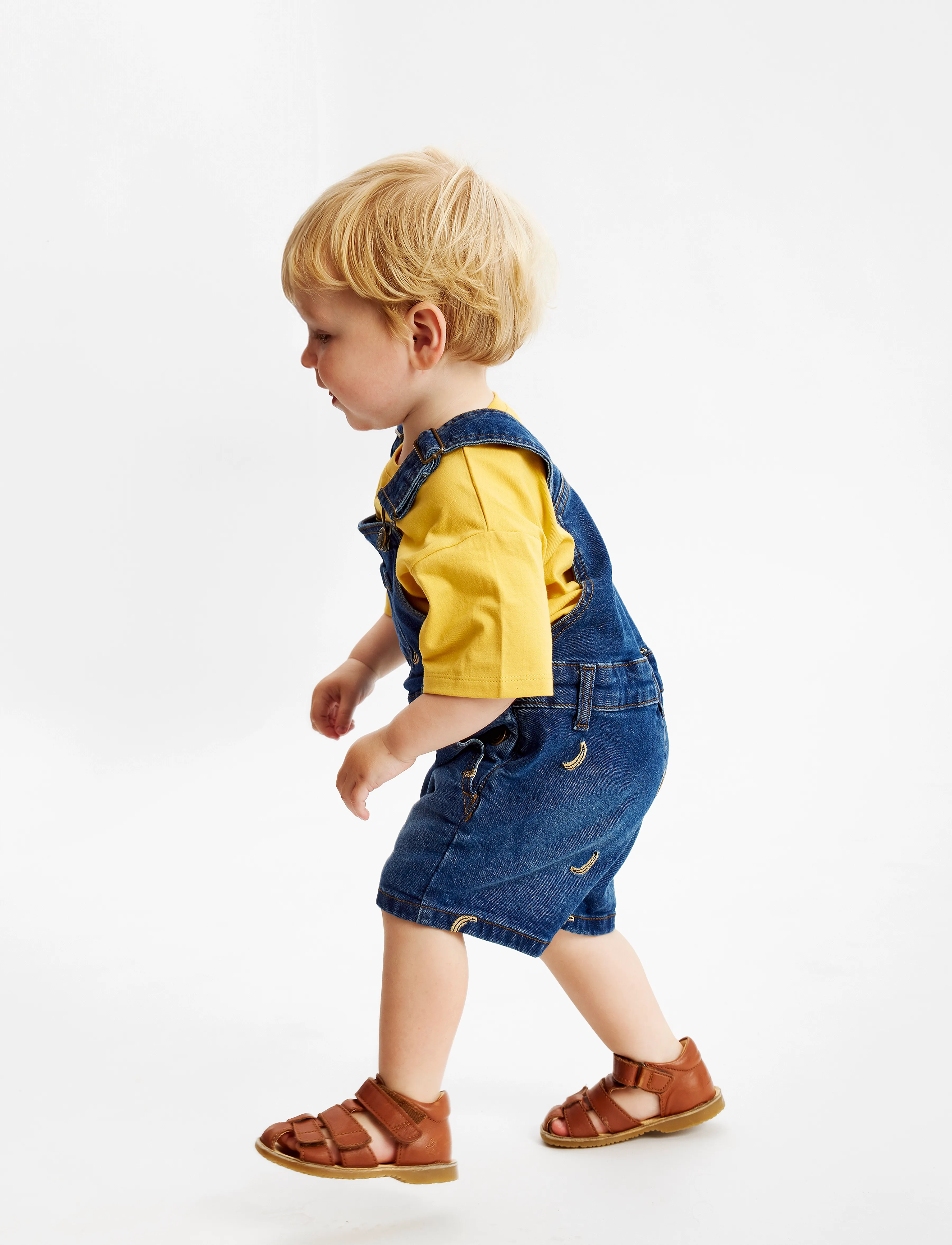 The New - TNSTOtis Short Denim Dungarees - medium blue denim emb - 3
