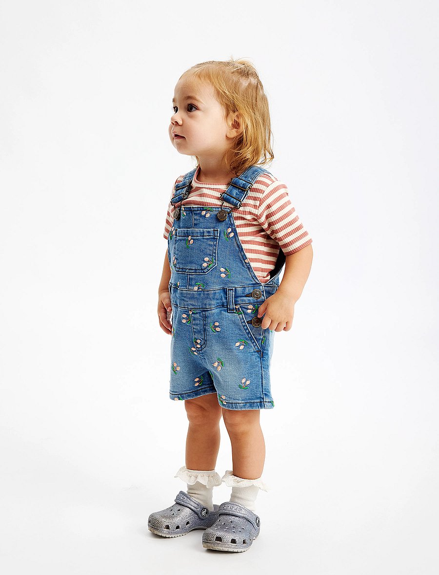 The New - TNSTOvia Short Denim Dungarees - light blue denim emb - 0