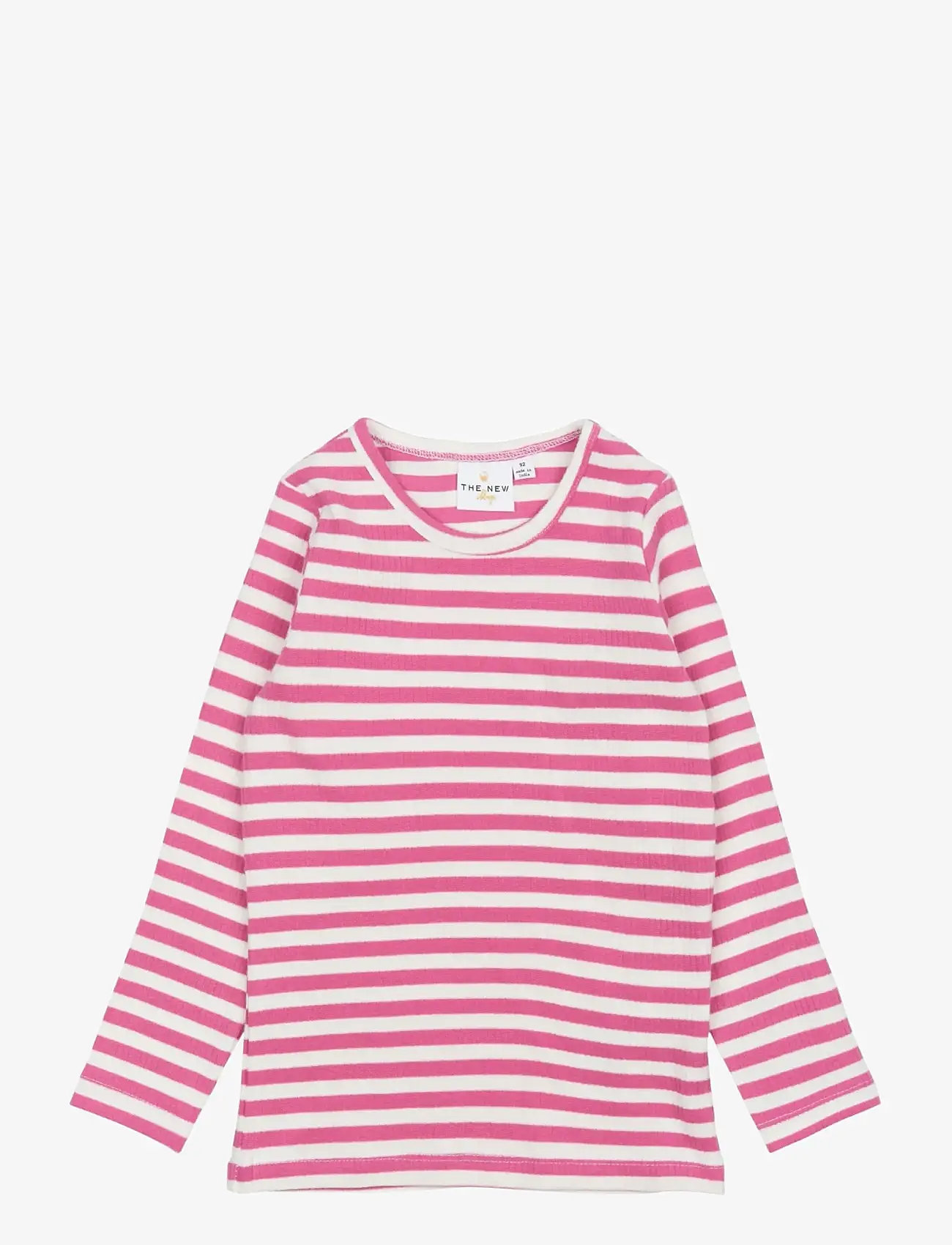 The New - TNSTFro L_S Rib Tee - långärmade t-shirts - ibis rose striped - 1