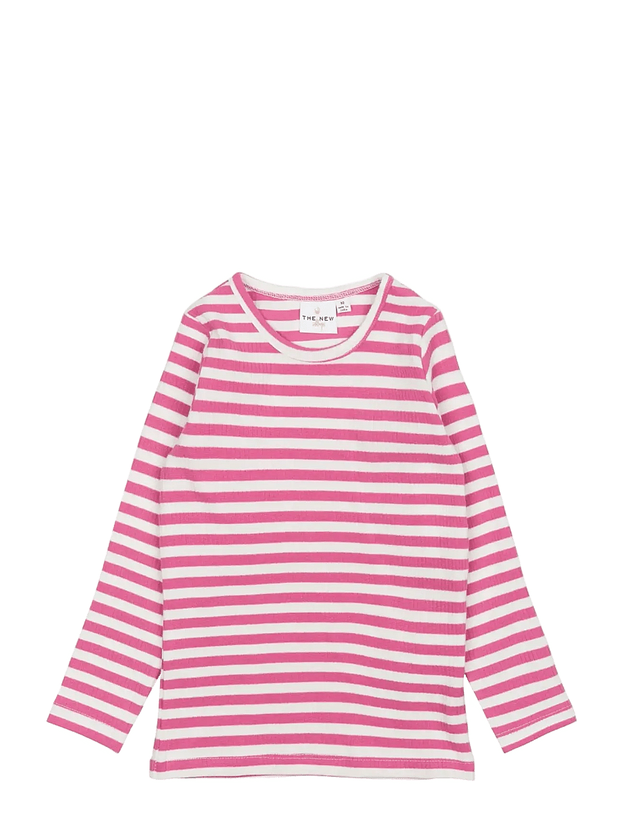 The New - TNSTFro L_S Rib Tee - langärmelig - ibis rose striped - 1