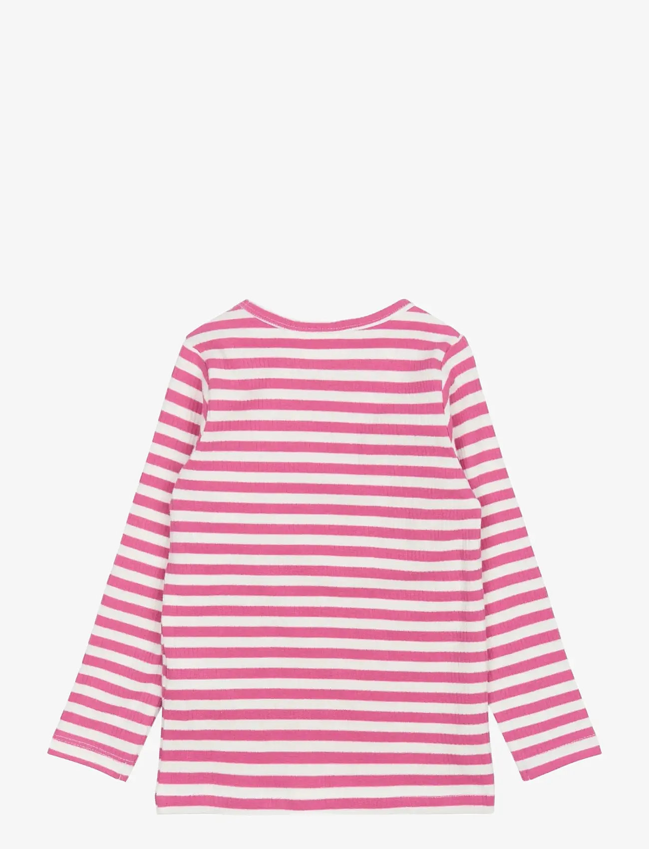 The New - TNSTFro L_S Rib Tee - långärmade t-shirts - ibis rose striped - 2
