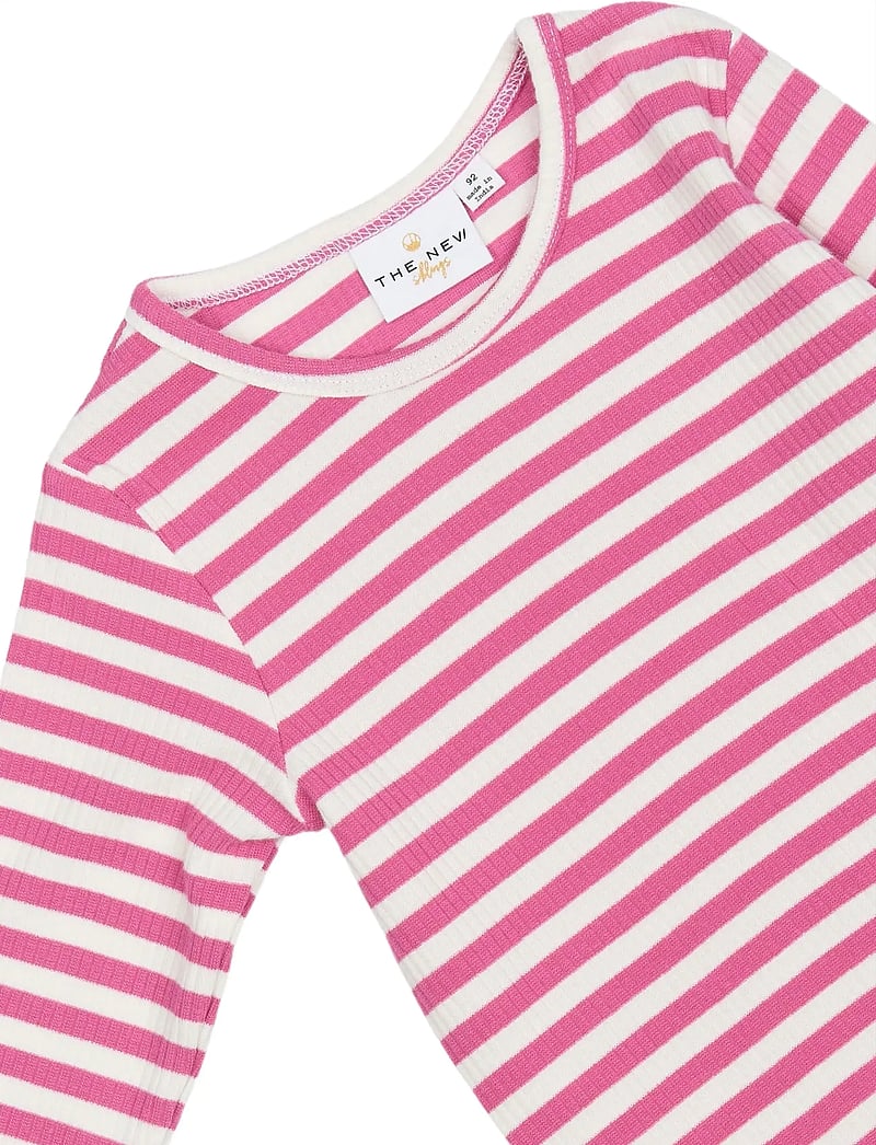 The New - TNSTFro L_S Rib Tee - långärmade t-shirts - ibis rose striped - 3