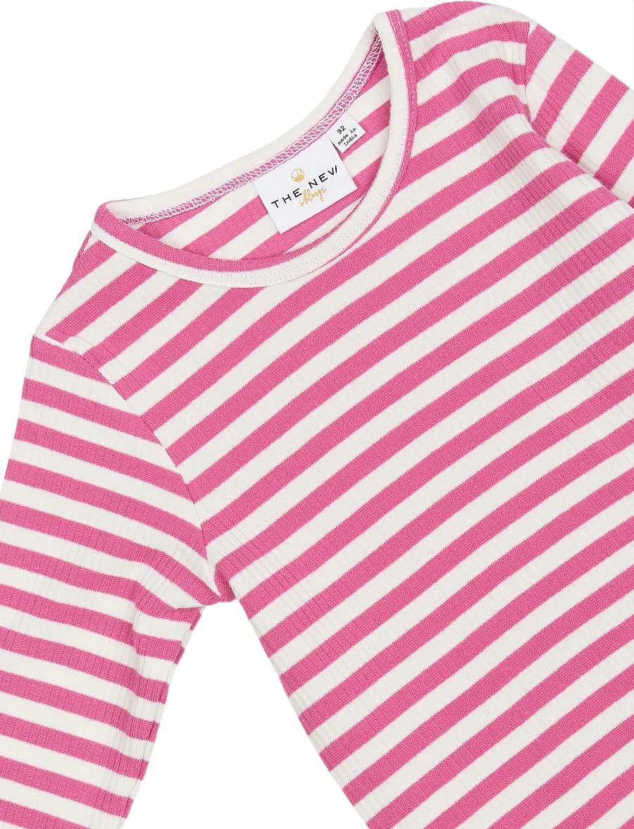 The New - TNSTFro L_S Rib Tee - langärmelig - ibis rose striped - 3