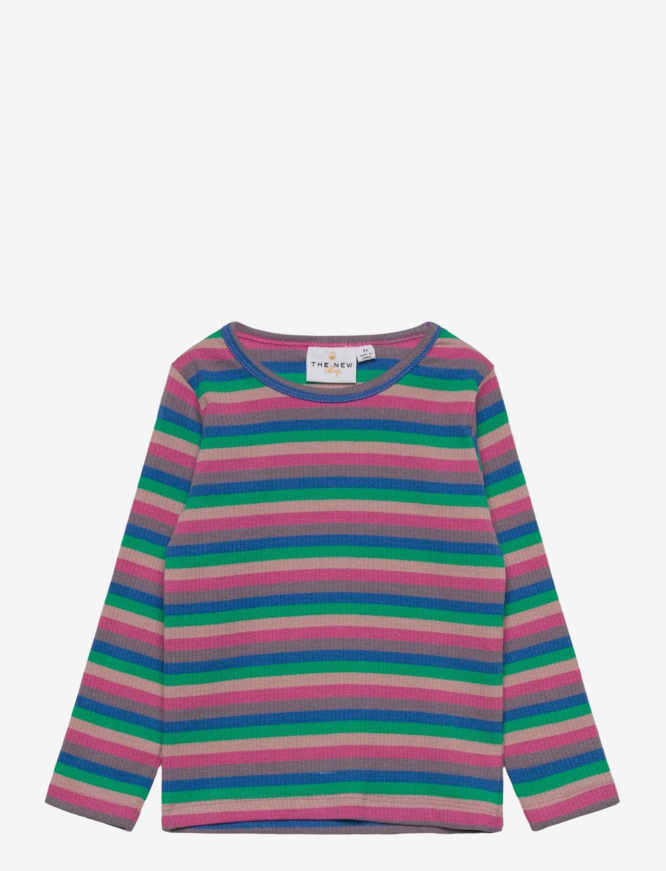 The New - TNSTPolly L_S Rib Tee - langærmede t-shirts - multi striped - 0