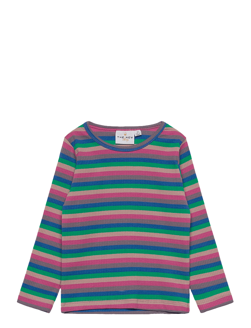 The New - TNSTPolly L_S Rib Tee - langærmede t-shirts - multi striped - 0