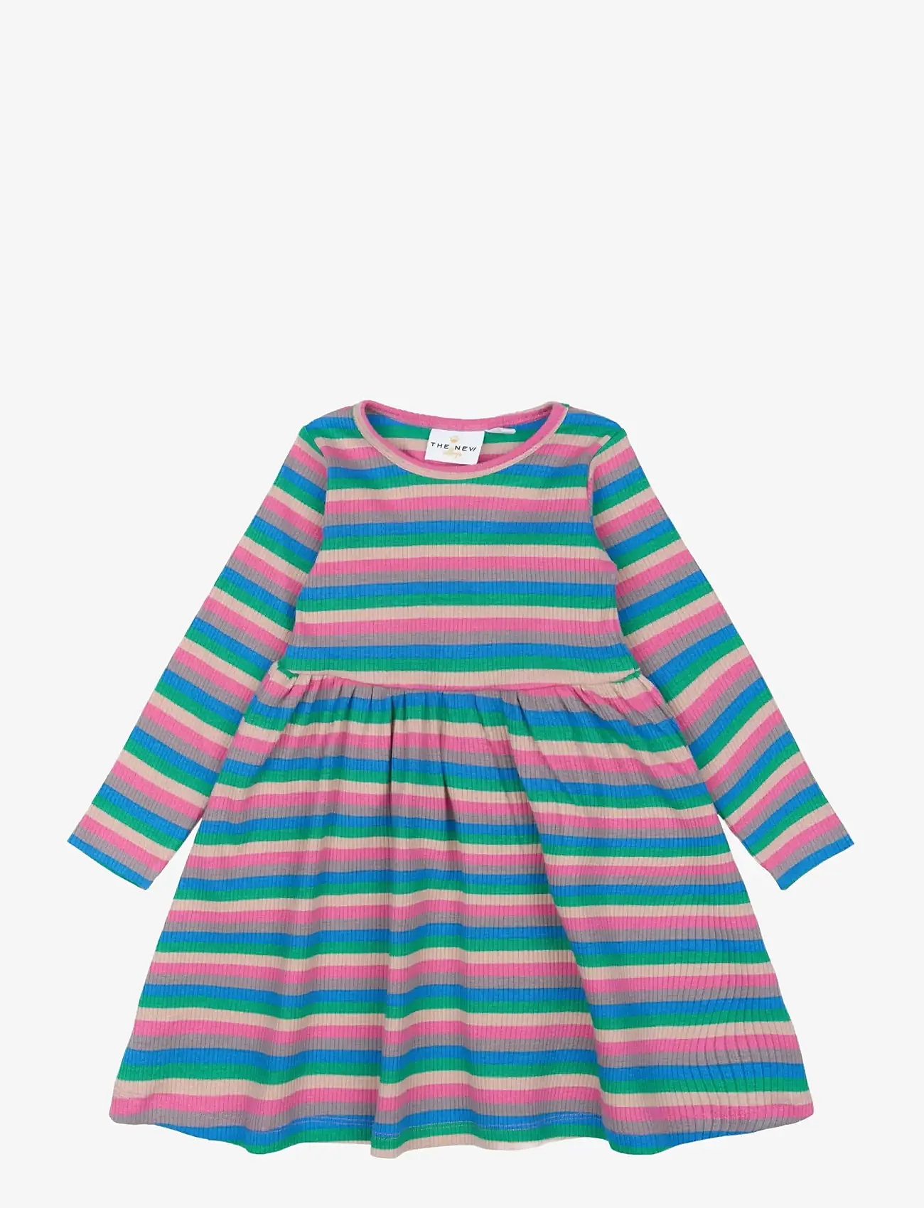 The New - TNSTPolly L_S Rib Dress - langärmelige babykleider - multi striped - 0