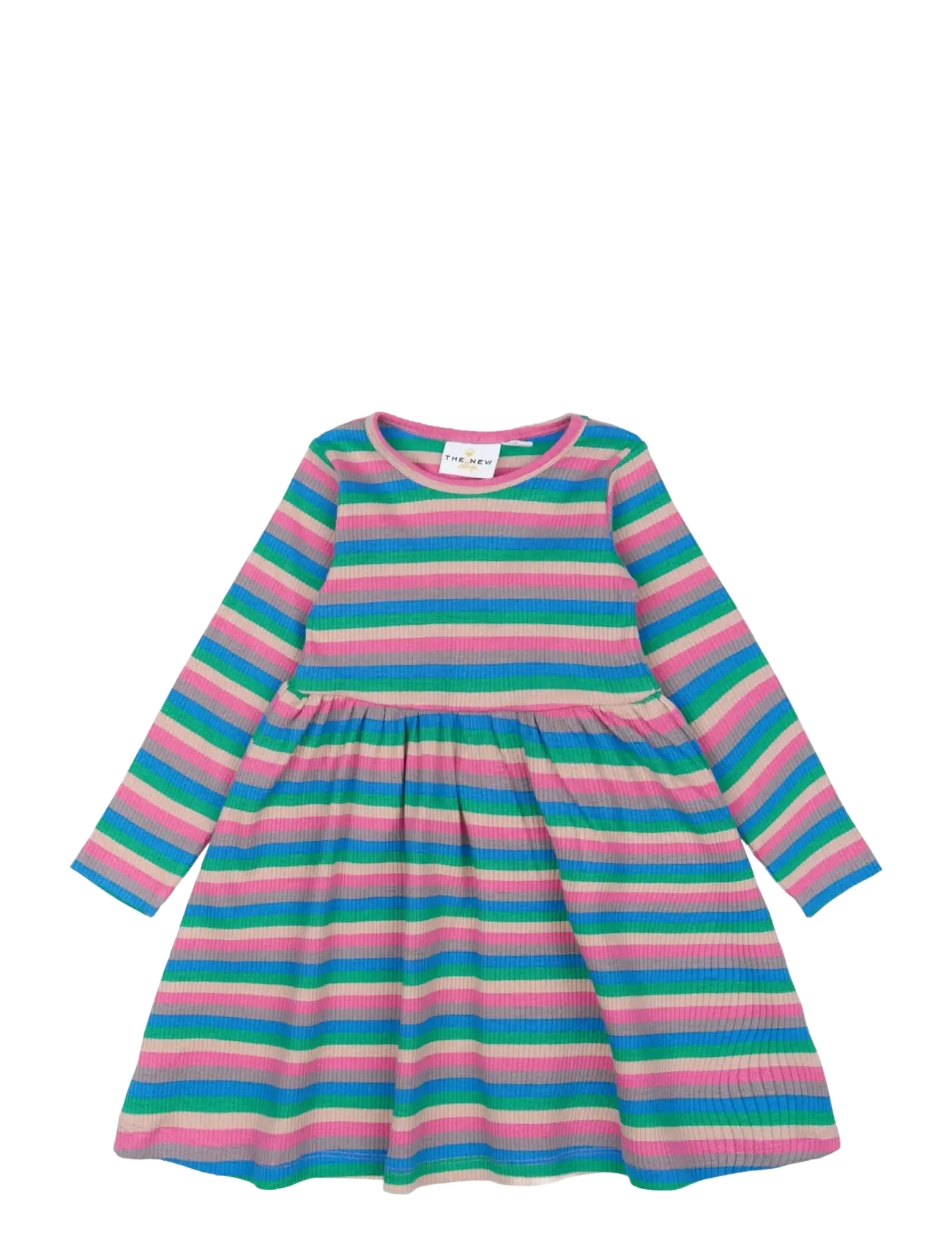 The New TNSTPolly L_S Rib Dress - Klänningar & Kjolar - MULTI STRIPED / multi